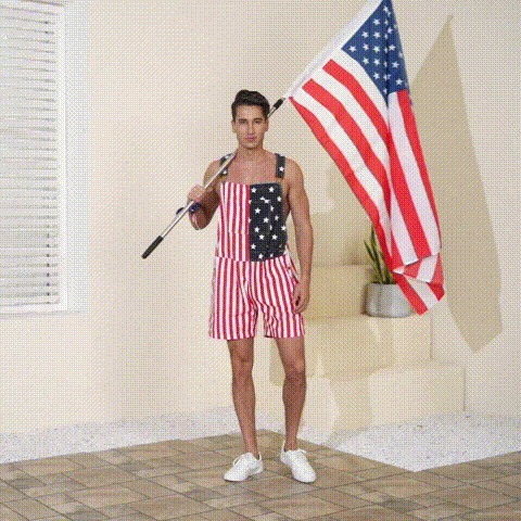 🔥Independence Day Pre-sale 49% OFF🔥 American Flag Unisex Overalls Shorts