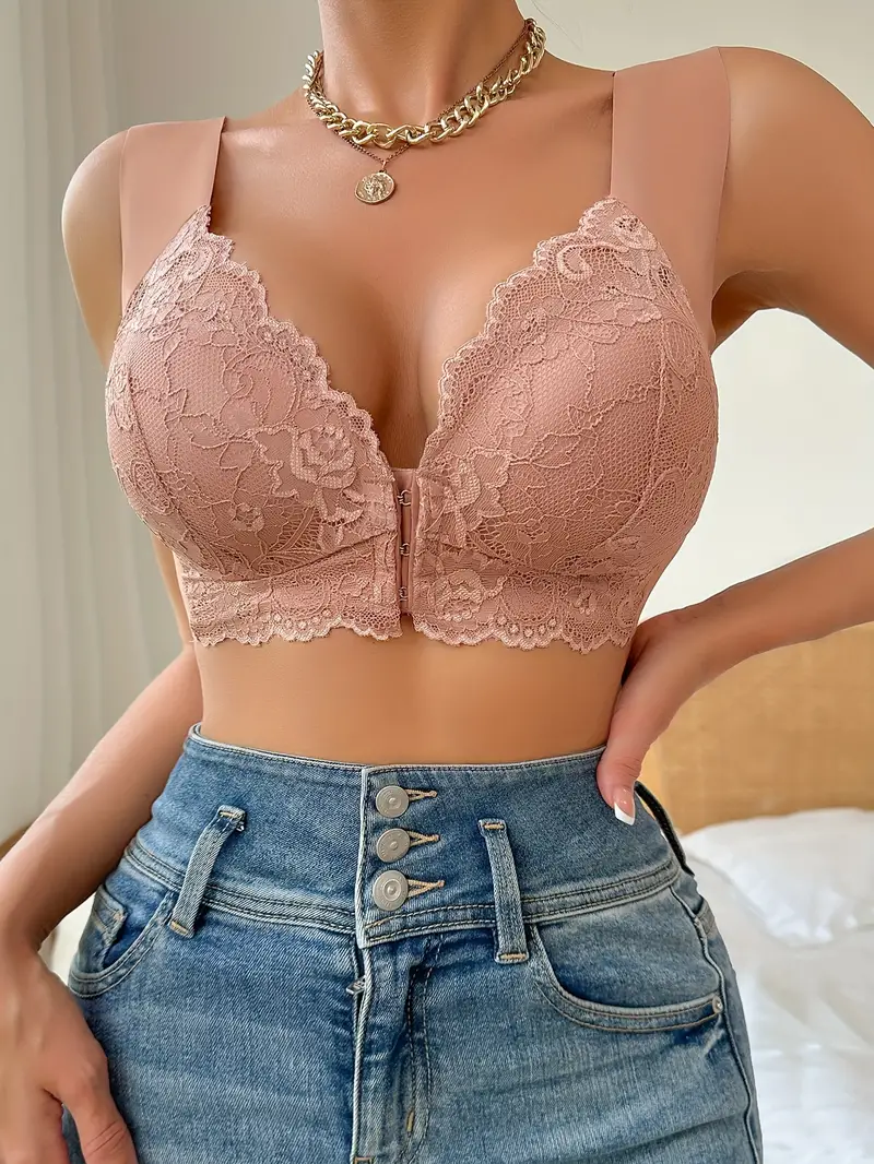 🎁BUY 1 GET 1 FREE Today🎁Elegant Super Soft & Comfortable Lace Push Up Front Close Bra