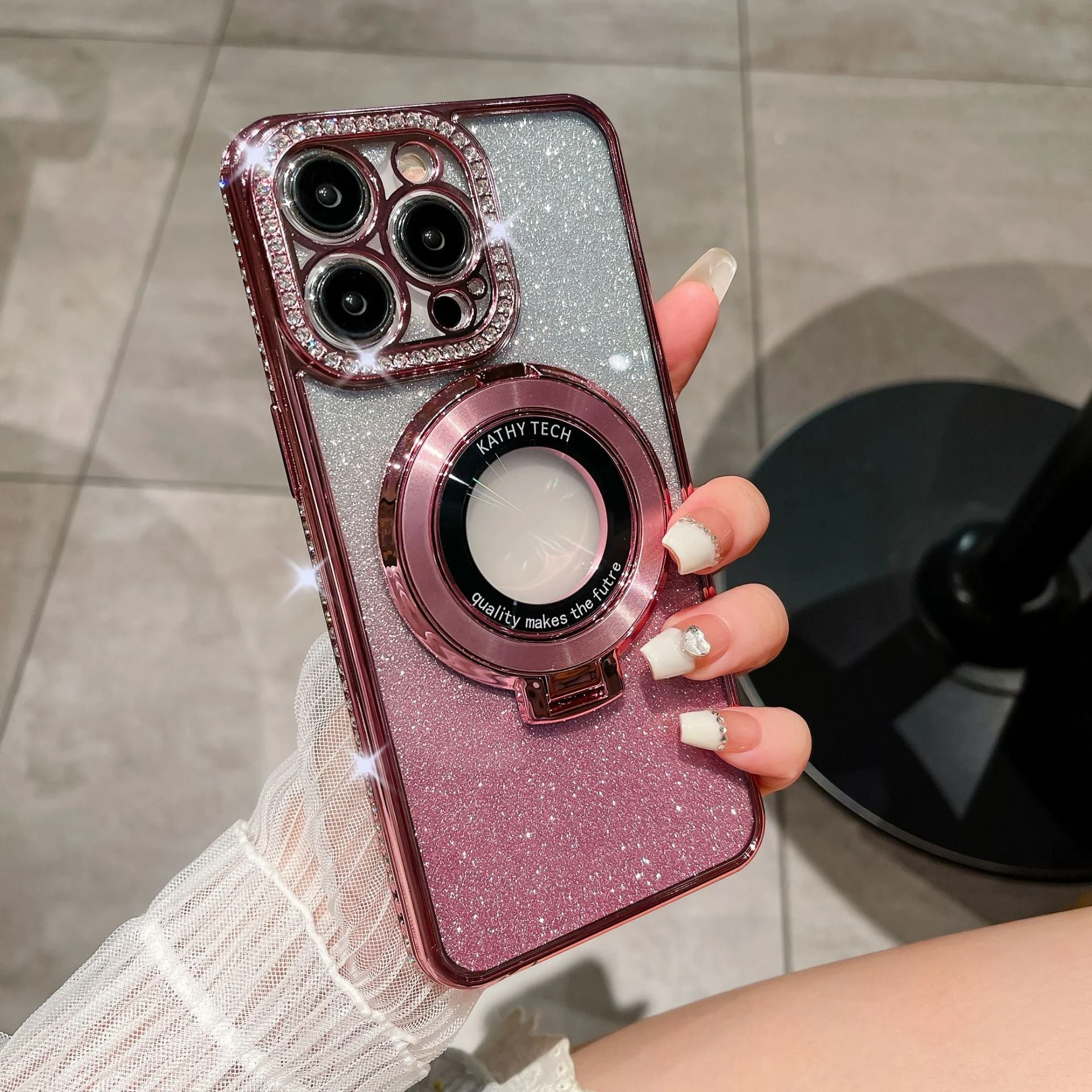 🔥Last Day Promotion 50% OFF🔥 - Glitter Diamond Magnetic Ring Holder Case for iPhone