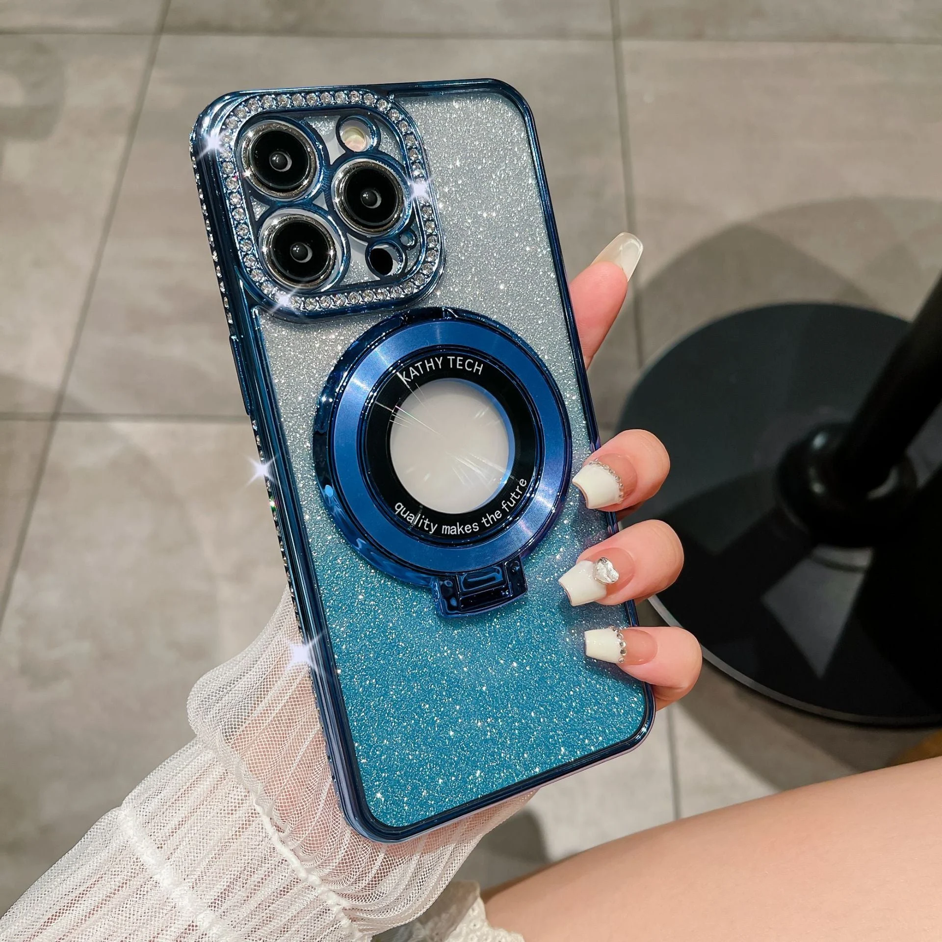 🔥Last Day Promotion 50% OFF🔥 - Glitter Diamond Magnetic Ring Holder Case for iPhone