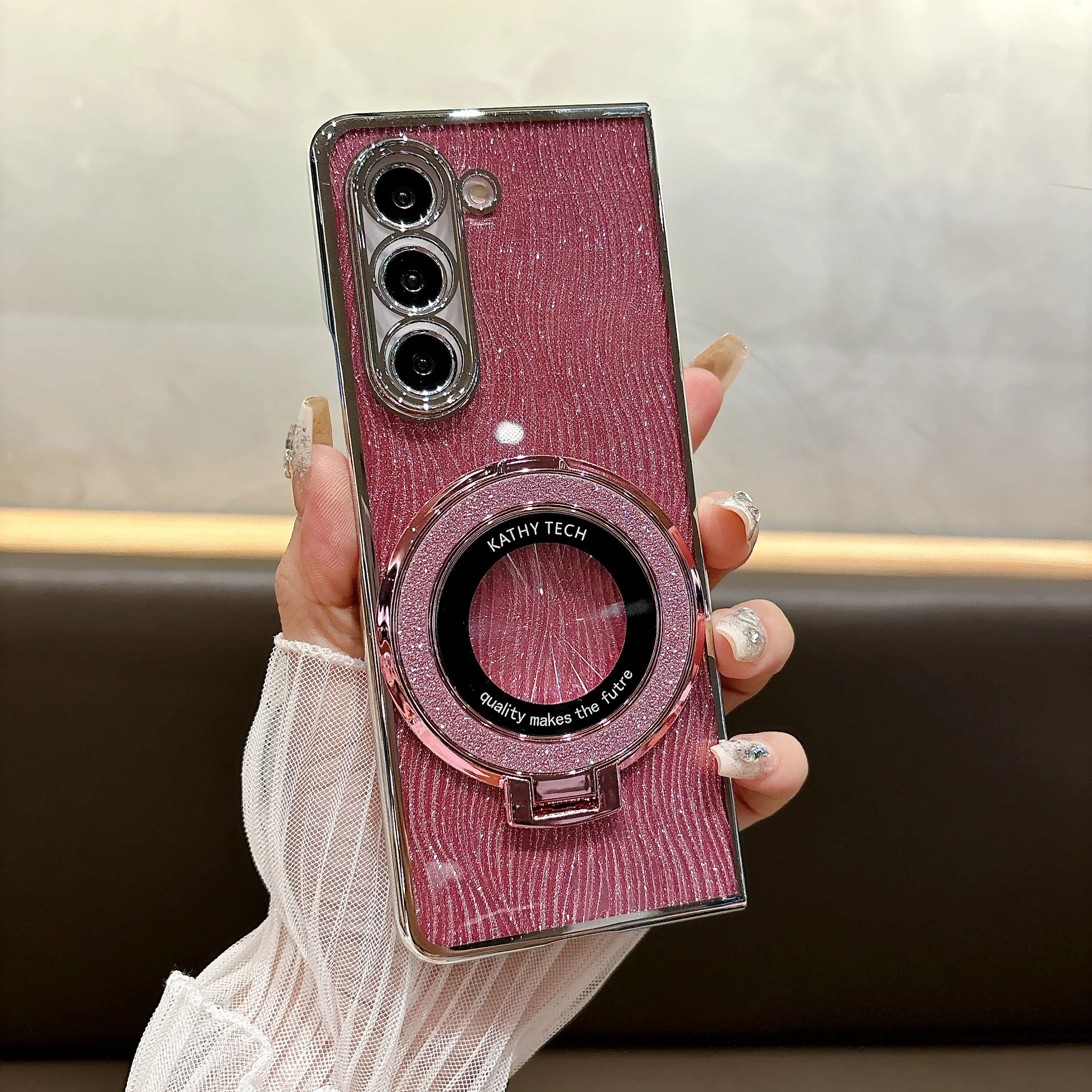 For Glitter Stand Phone Case Samsung ZFOLD6 FOLD5 FOLD4 FOLD3 Heartland W24