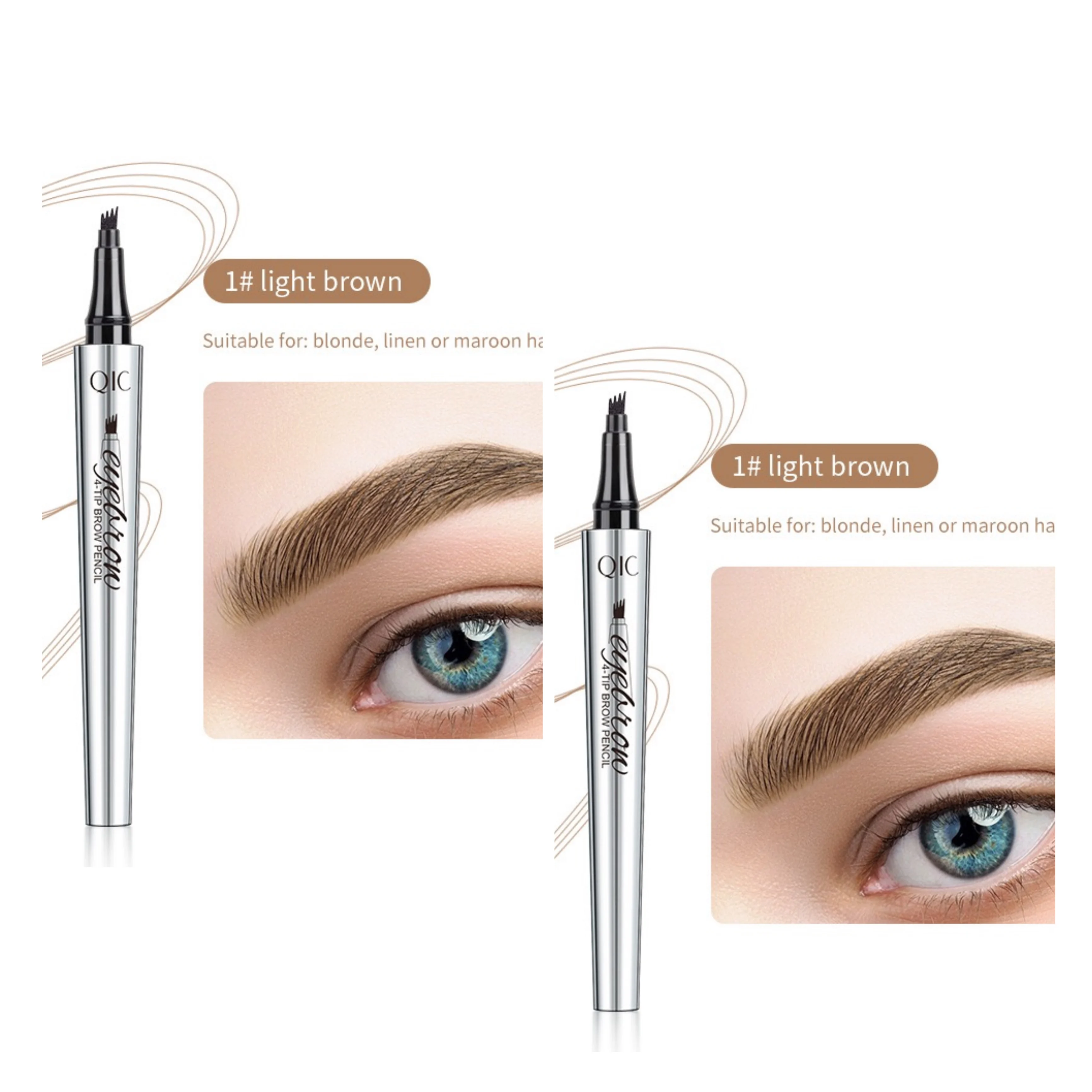 🔥3D wasserdichte Microblading Augenbraue Pen 4 Gabel Spitze Tattoo Bleistift