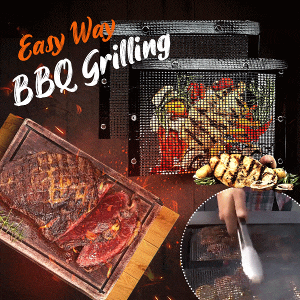 🔥GROSSER VERKAUF 48%🔥🔥Wiederverwendbare antihaftbeschichtete BBQ Mesh Grillbeutel