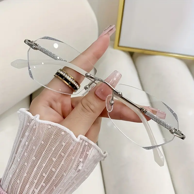 🎁Last Day 49% Off - DawncogTM WOMEN'S DIAMOND RIMLESS ANTI-BLUE LIGHT PRESBYOPIA GLASSES