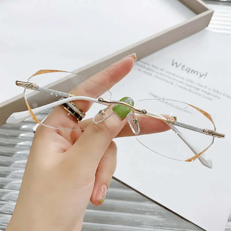 🎁Last Day 49% Off - DawncogTM WOMEN'S DIAMOND RIMLESS ANTI-BLUE LIGHT PRESBYOPIA GLASSES