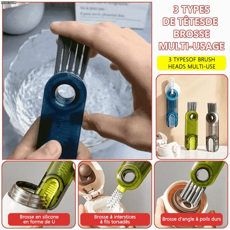 🔥🔥Achetez-en 3, obtenez-en 3 gratuitement (paquet de 6)🔥Brosse de nettoyage multifonction 3 en 1