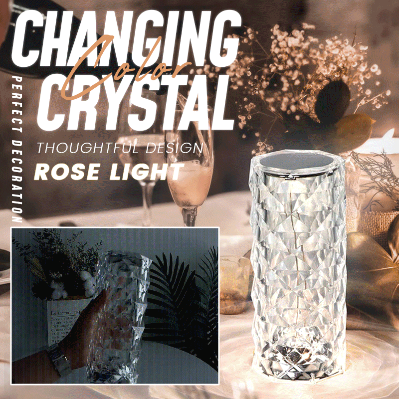 🎅Idée cadeau de Fêtes 49% de réduction - 🎁Lampe en cristal rose à contrôle tactile🔥