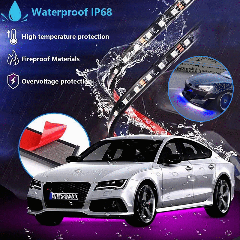 (🔥HOT SALE NOW 49% OFF) - Car Chassis Flexible RGB Waterproof LED Strip Lights (4PCS)