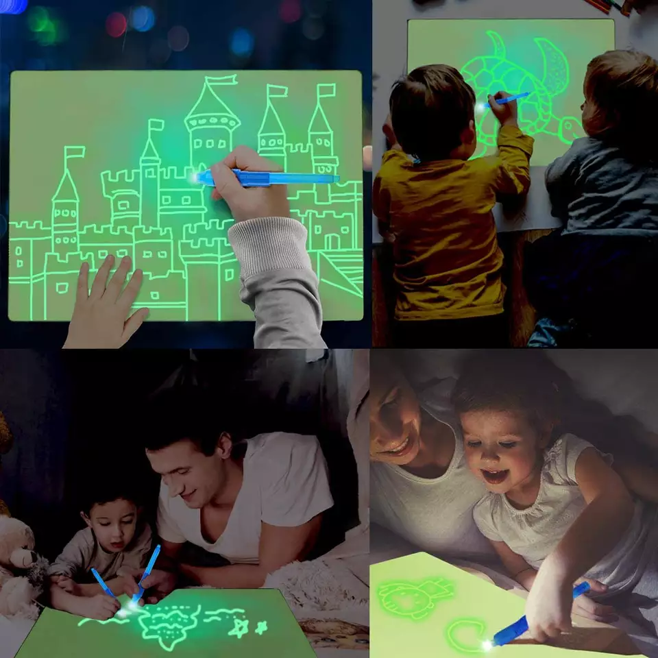 🌟Magischer LED-Licht-Zeichenblock – lassen Sie der Kreativität von Kindern freien Lauf!☀