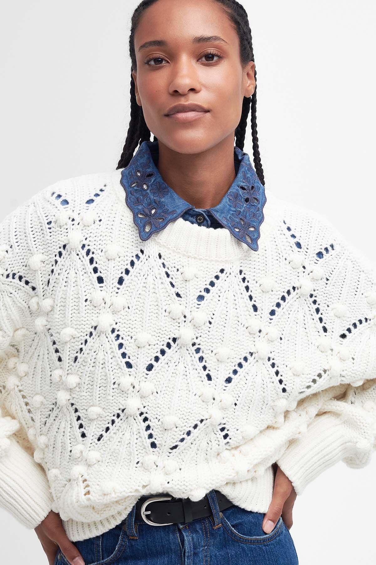 Glamis Crew Neck Jumper - WHITE