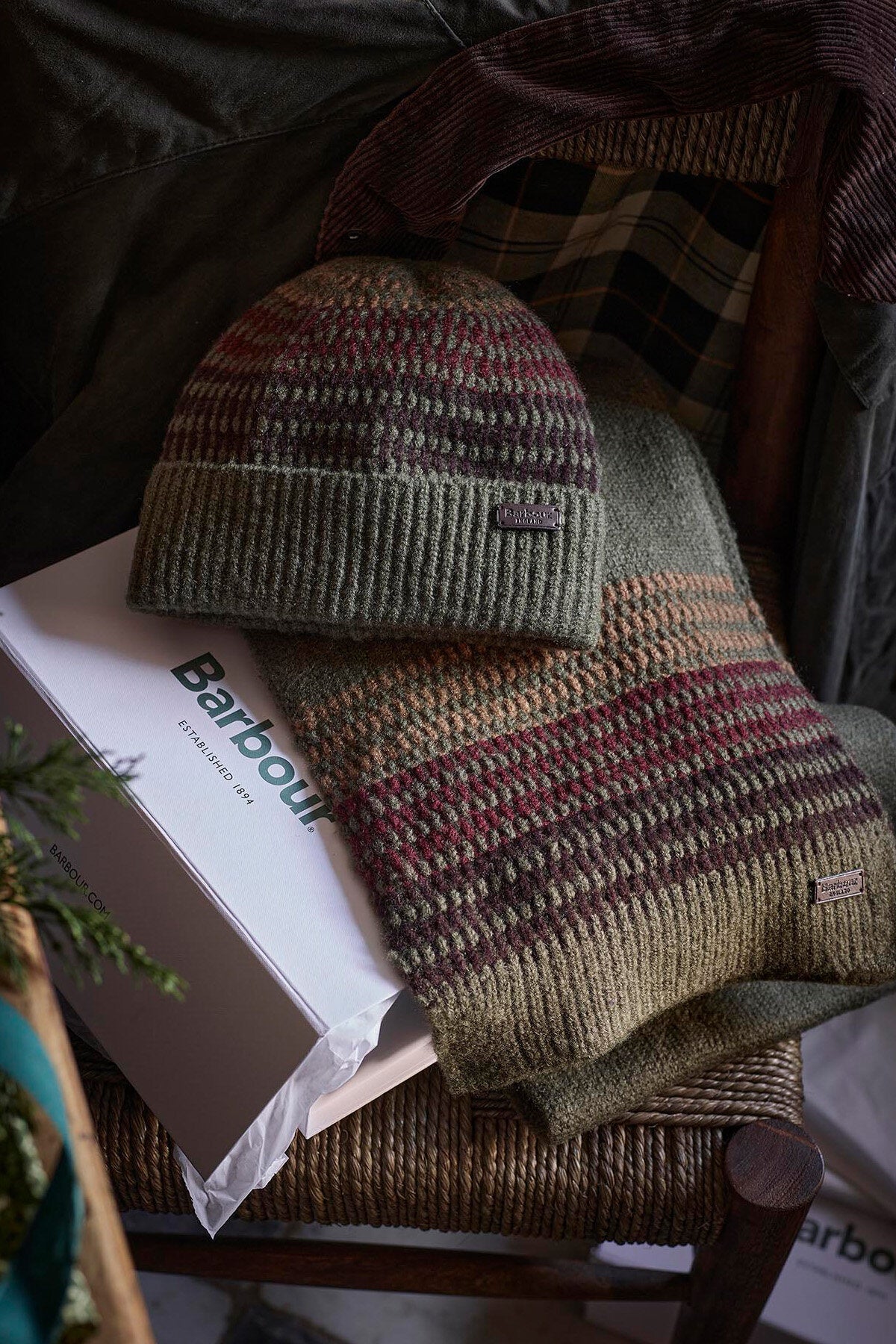 Branton Beanie and Scarf Gift Set - ARMY GREEN