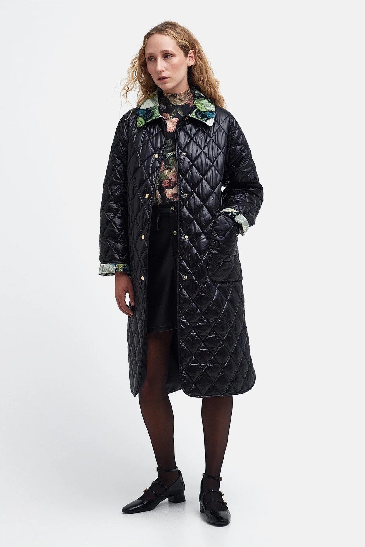 Laving Quilted Jacket - BLACK/PAPAVERA