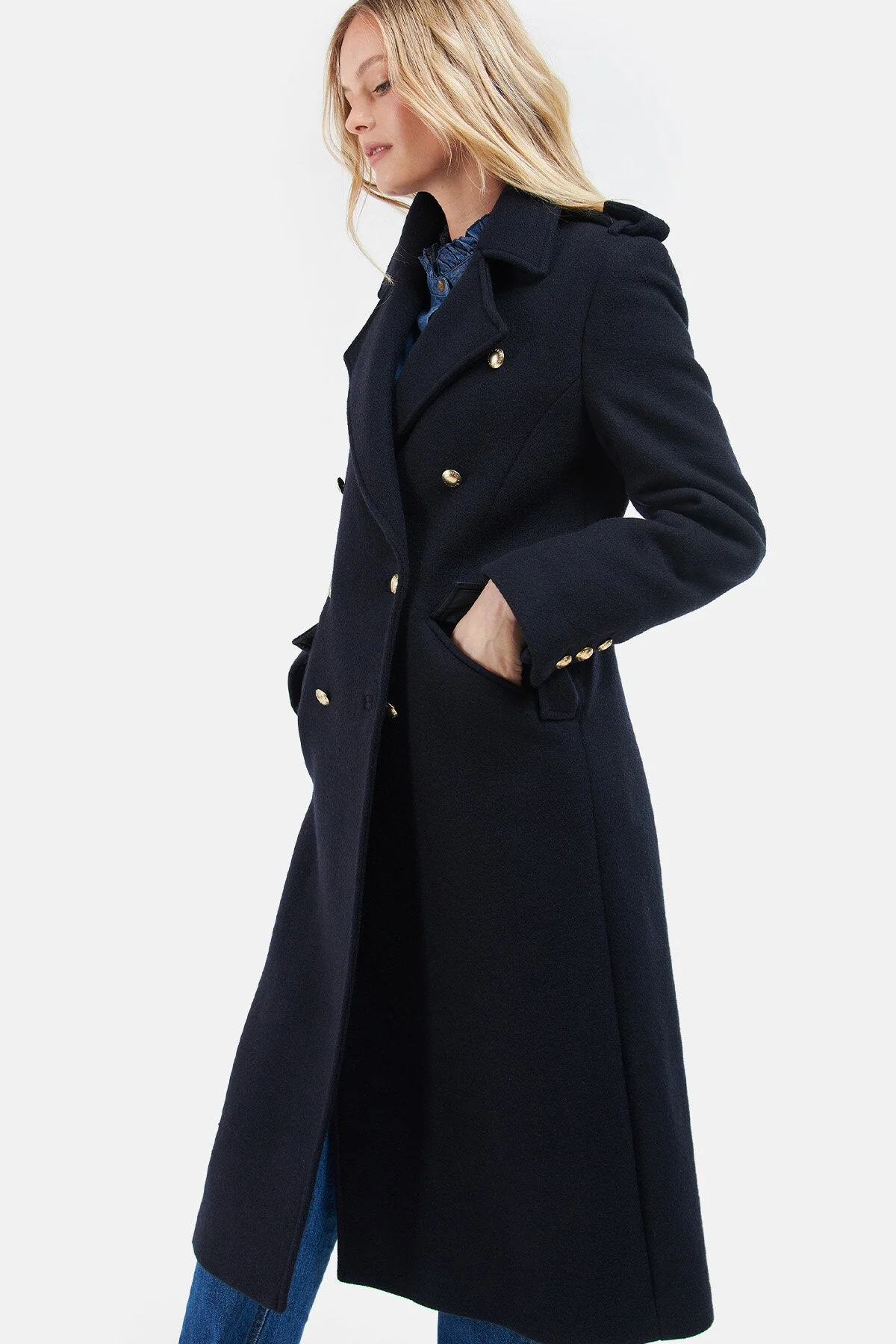Inverraray Wool Coat - NAVY