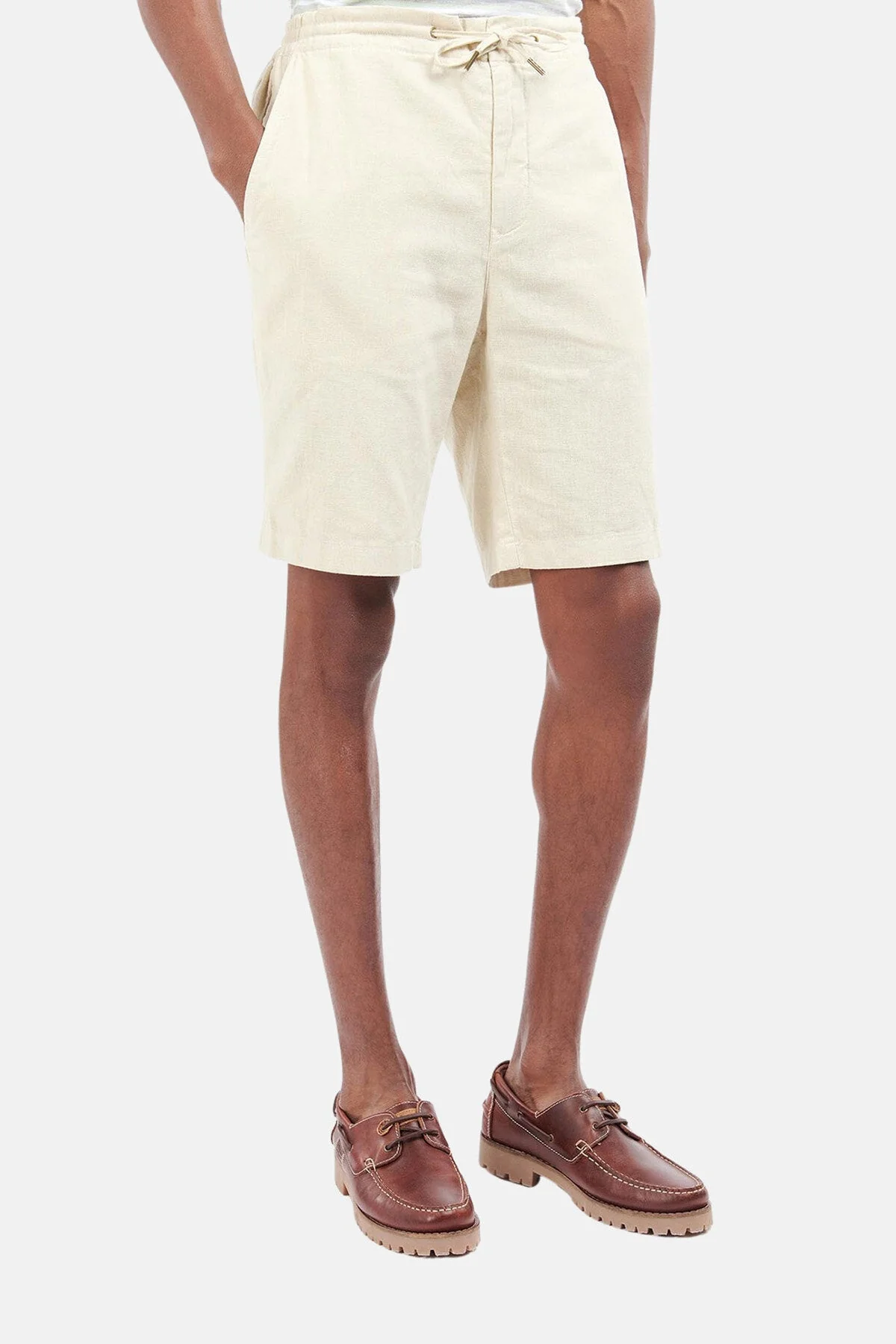 Linen Cotton Mix Shorts - LT STONE