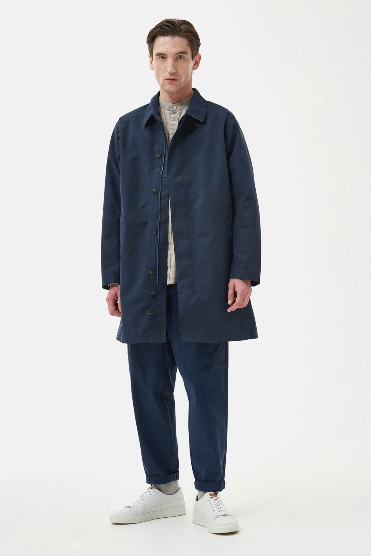 Cambridge Waterproof Mac - NAVY/FOREST MIST