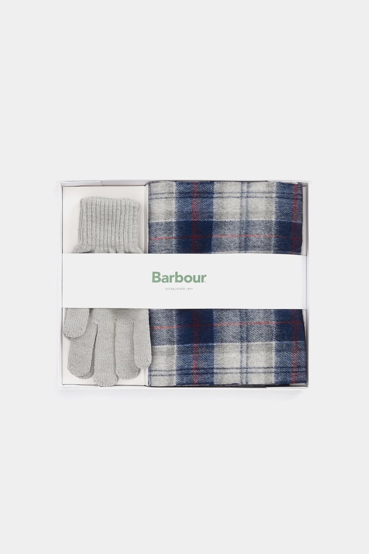 Tartan Scarf & Glove Gift Set - BLUE GRANITE