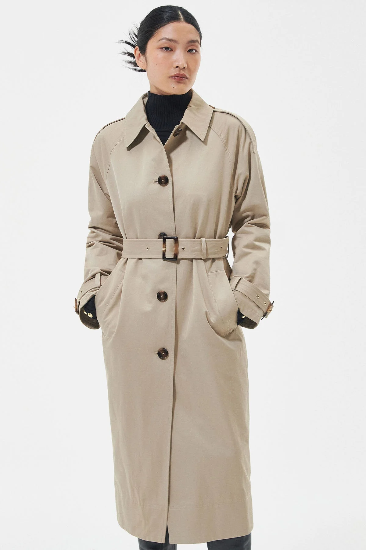 Marie Showerproof Trench Coat - LIGHT FAWN/ANCIENT P