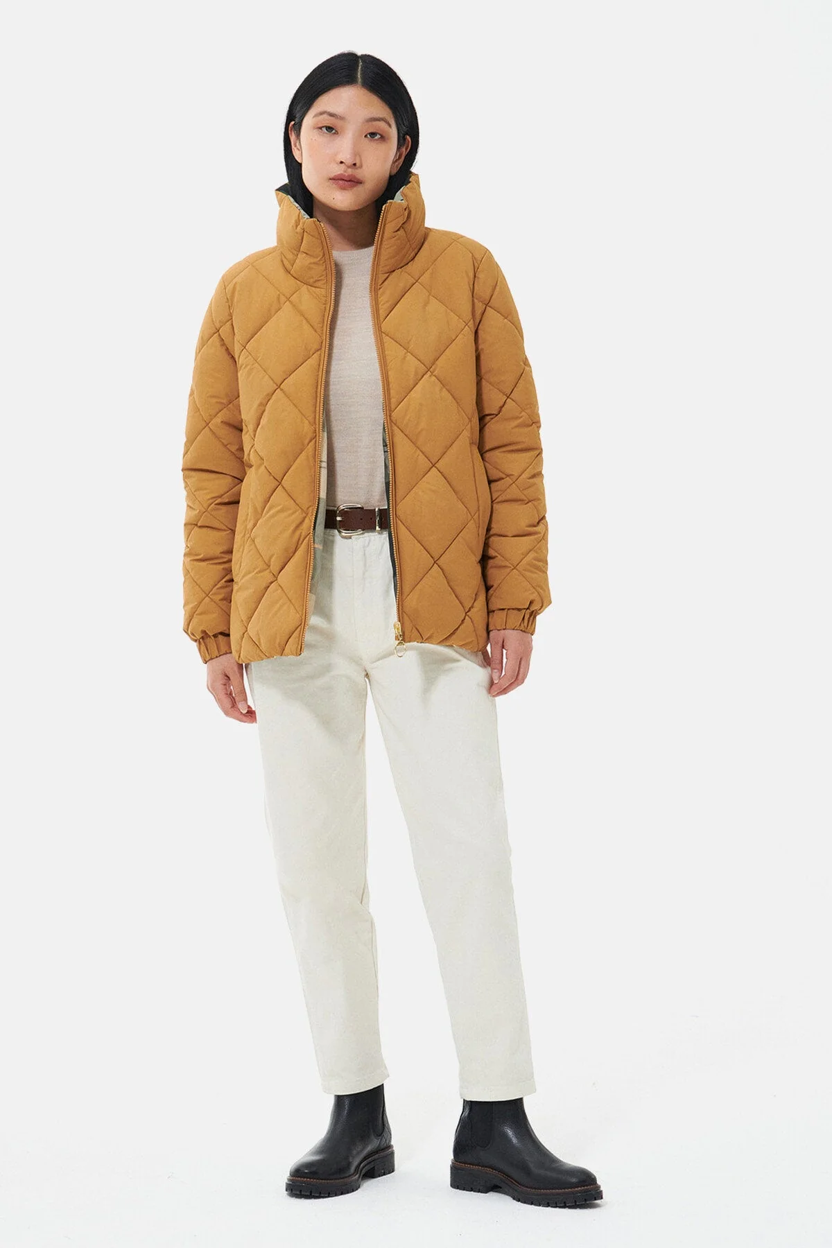Reversible Hudswell Quilted Jacket - FAWN/ANCIENT