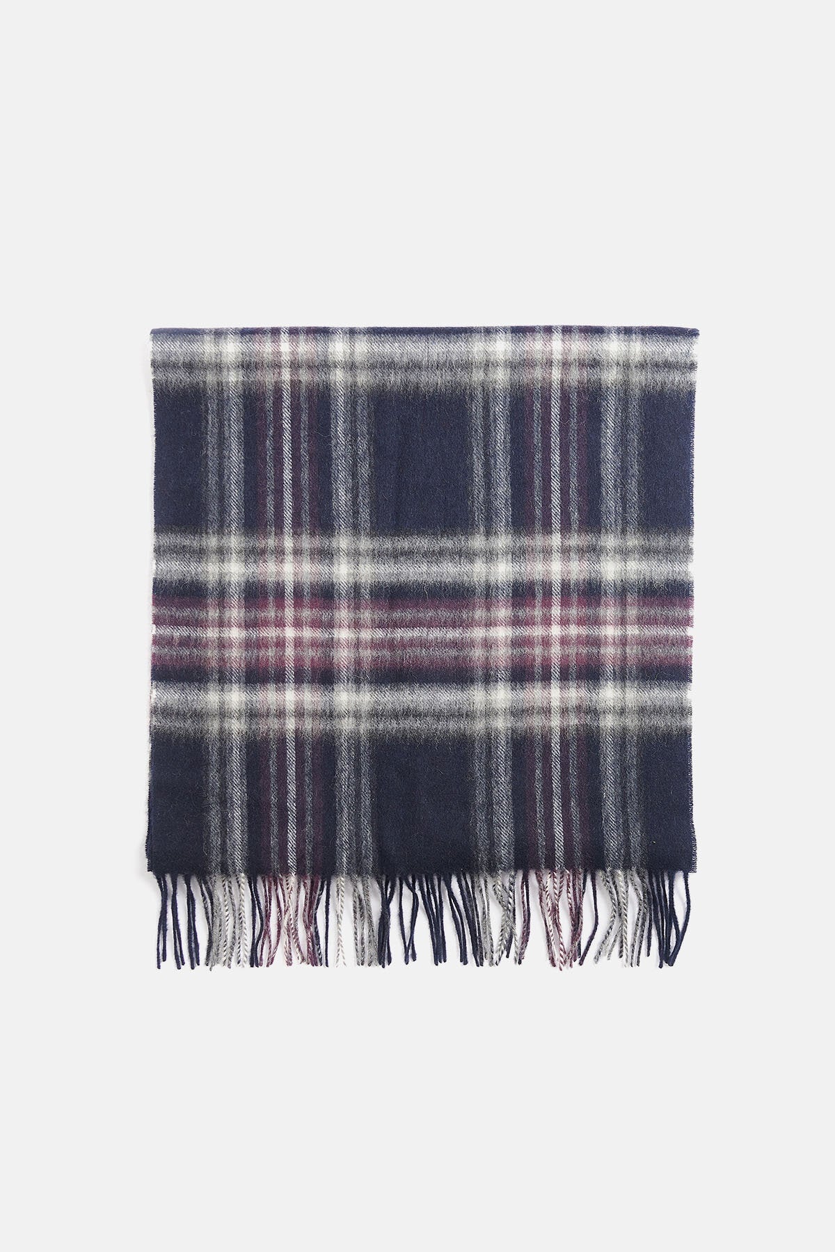 Torridon Check Scarf - BLACK SLATE TARTAN