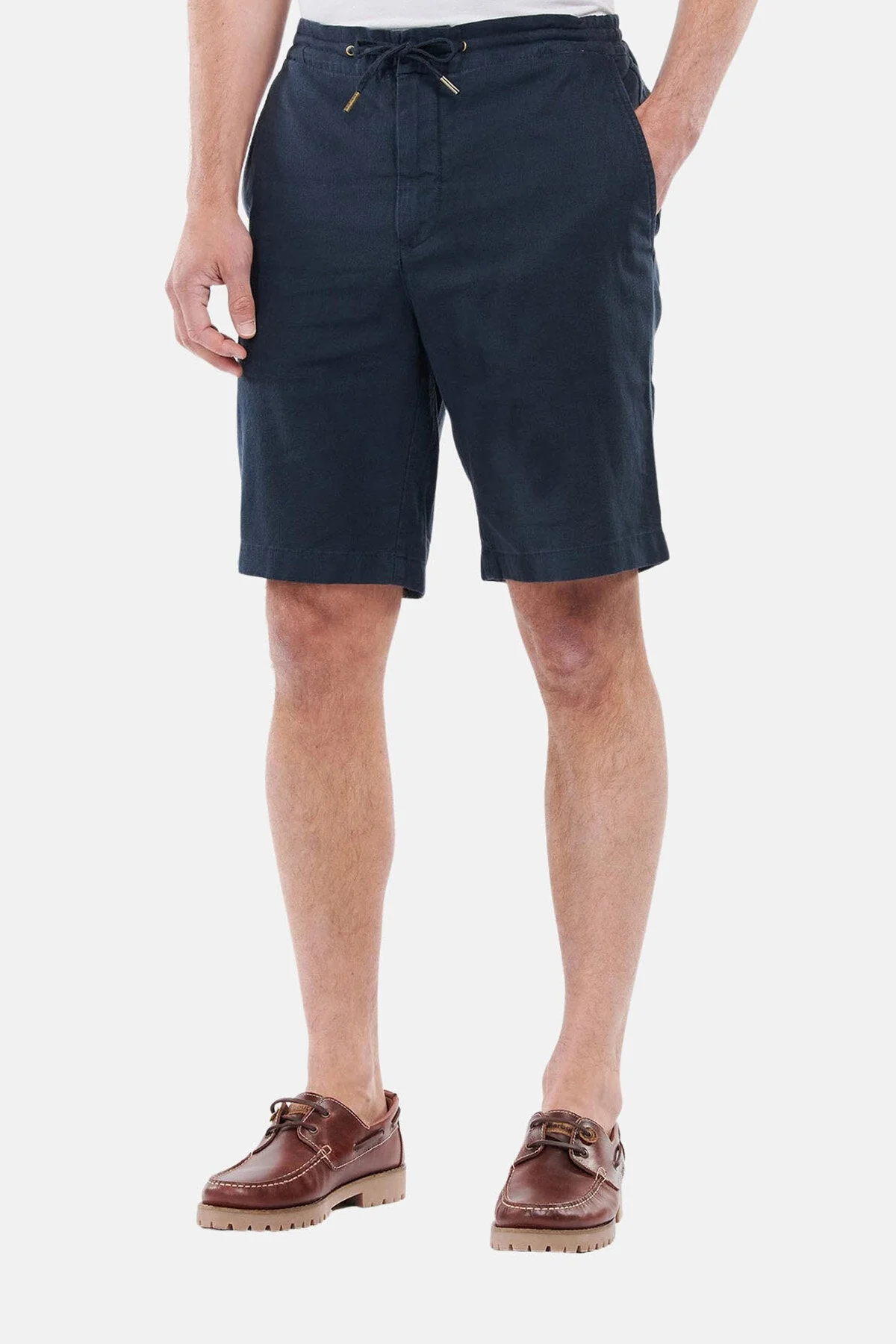 Linen Cotton Mix Shorts - CITY NAVY