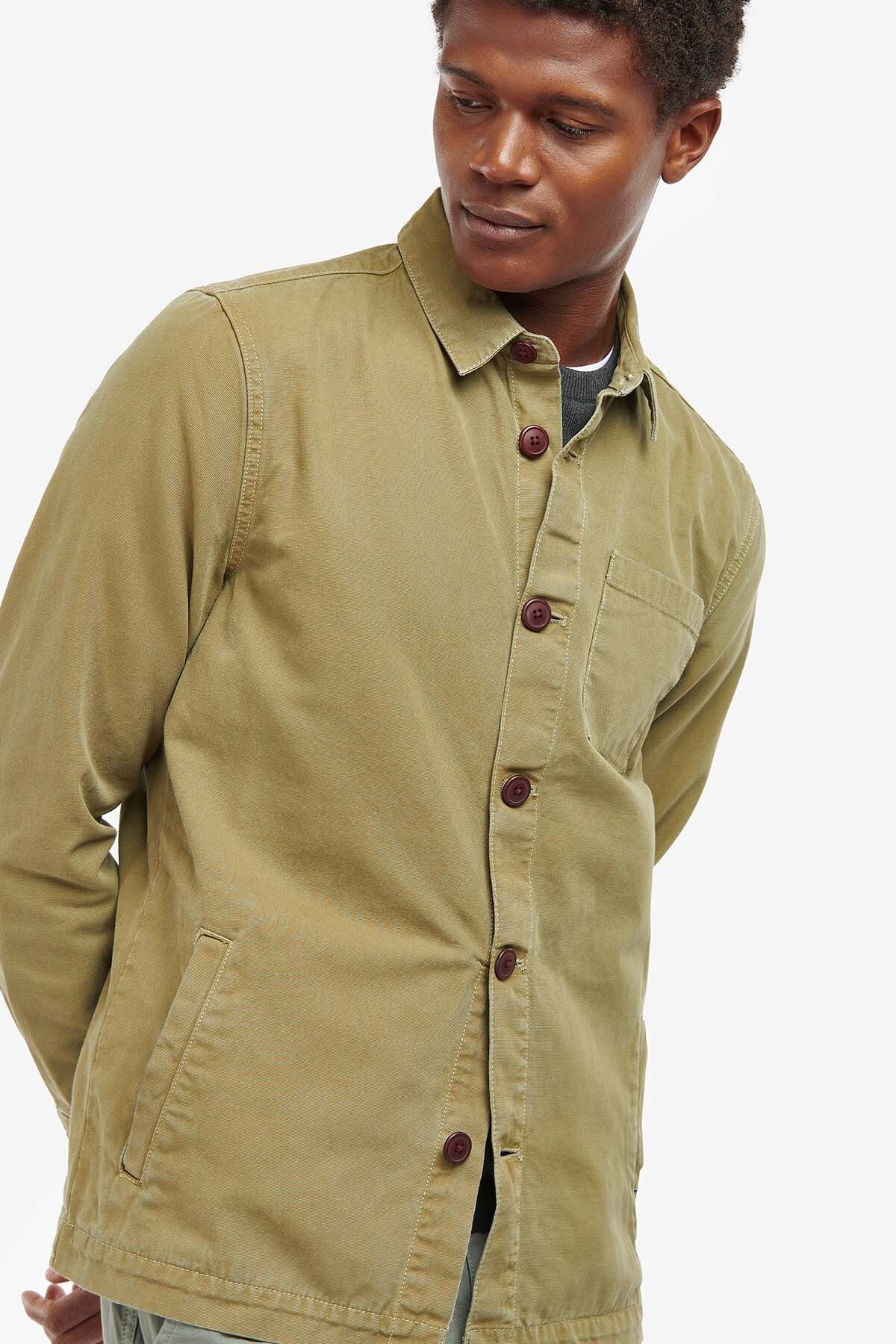 Washed Cotton Overshirt - BLEACHED OLIVE