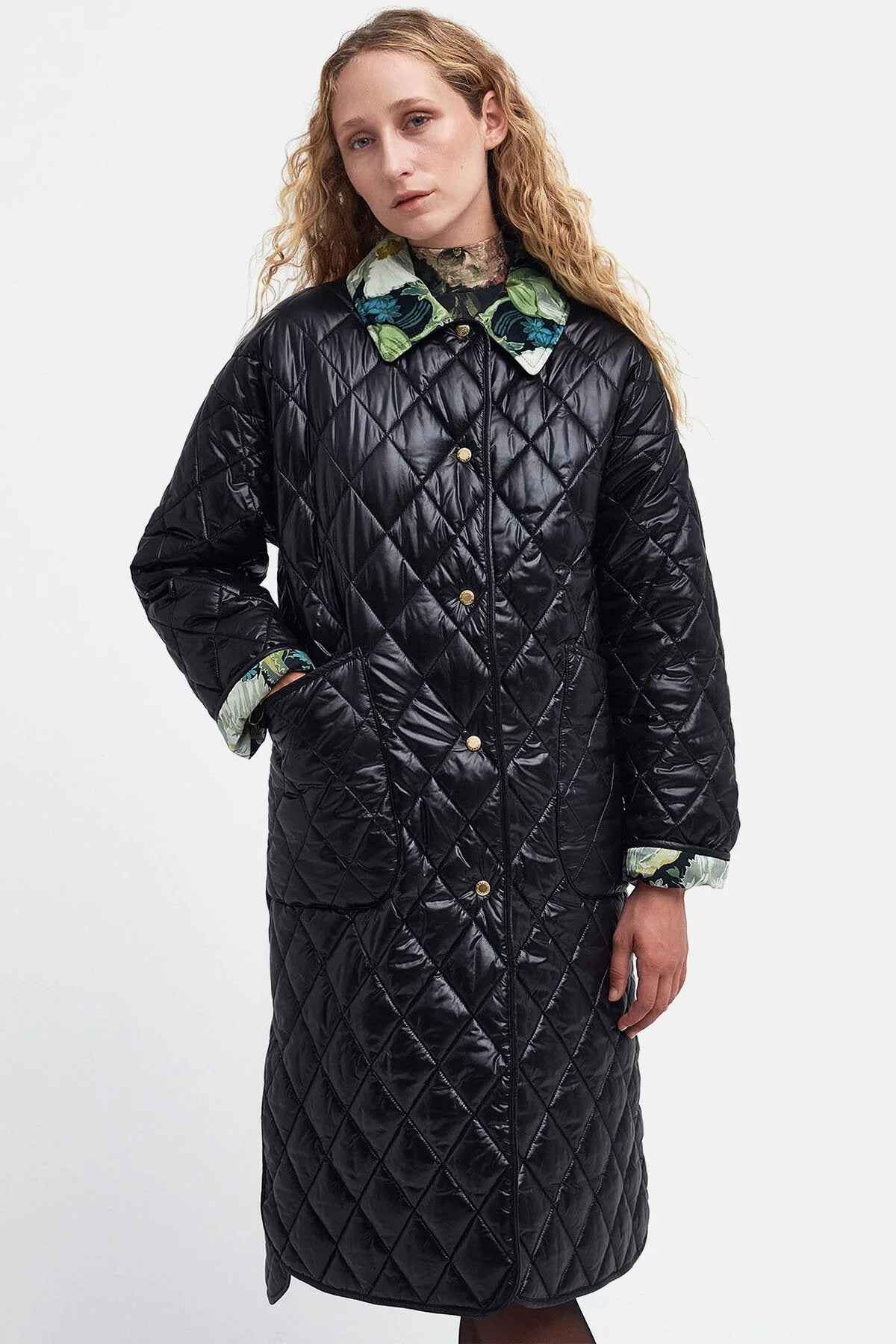 Laving Quilted Jacket - BLACK/PAPAVERA