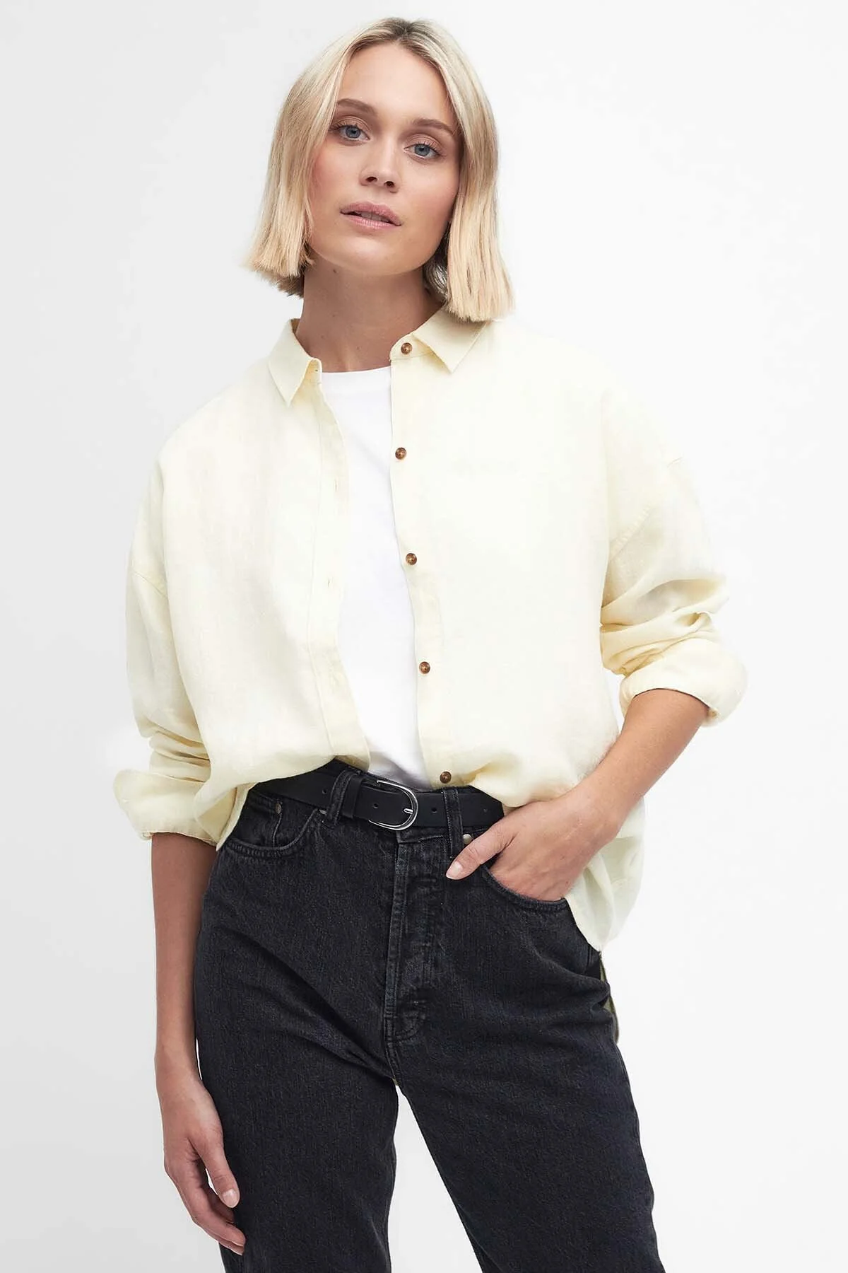Hampton Relaxed Linen Shirt - LEMON SOUFFLE