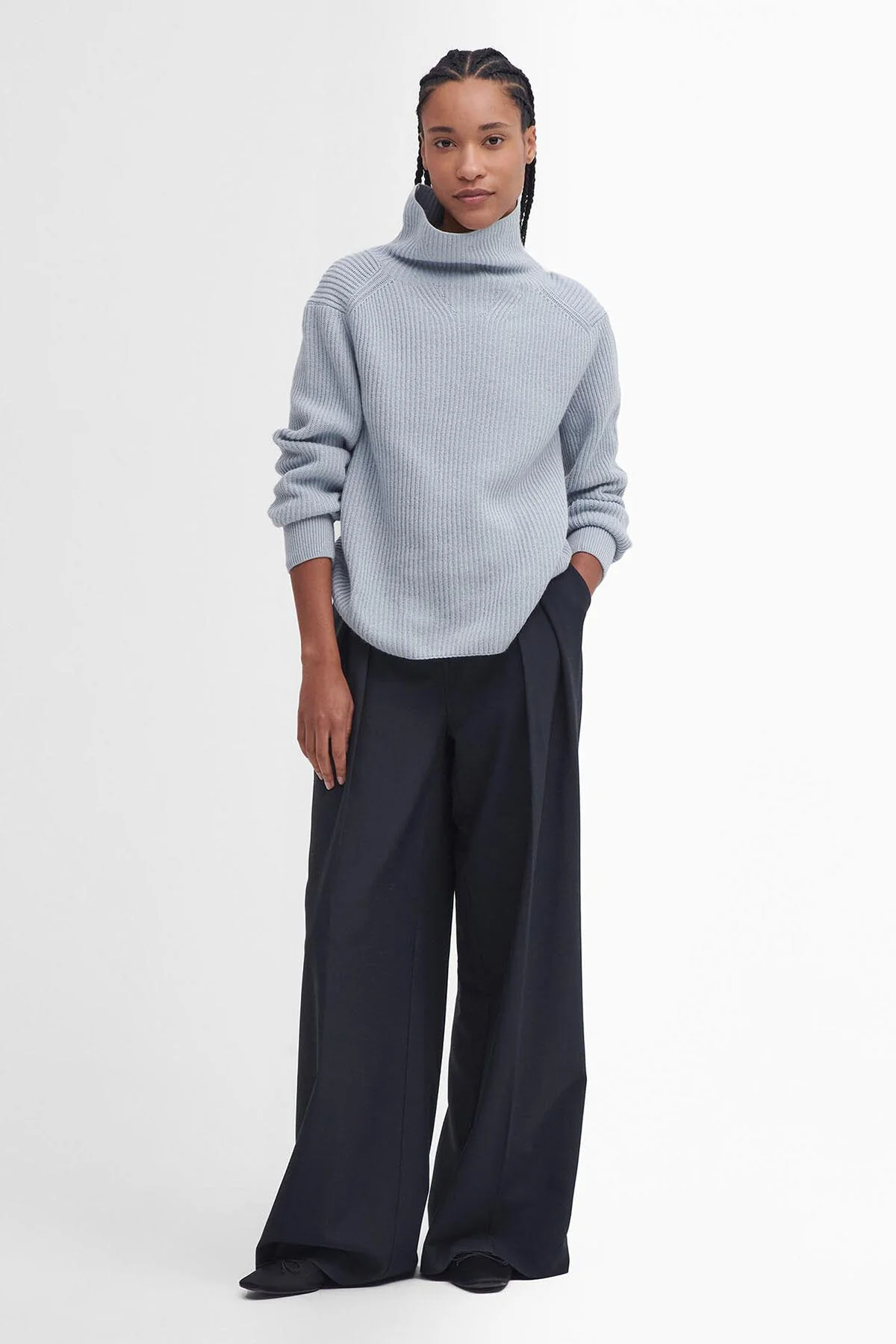 Francis Wide-Leg Trousers - BLACK