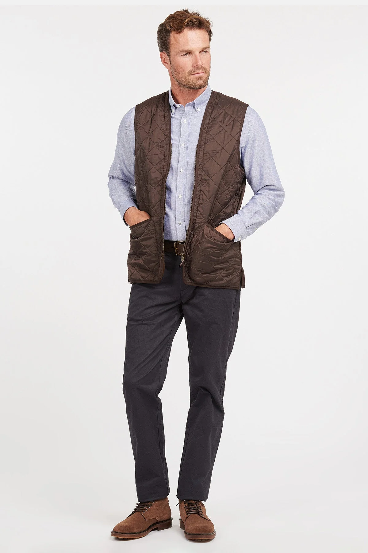 Polarquilt Waistcoat/Zip-In Liner - DARK BROWN