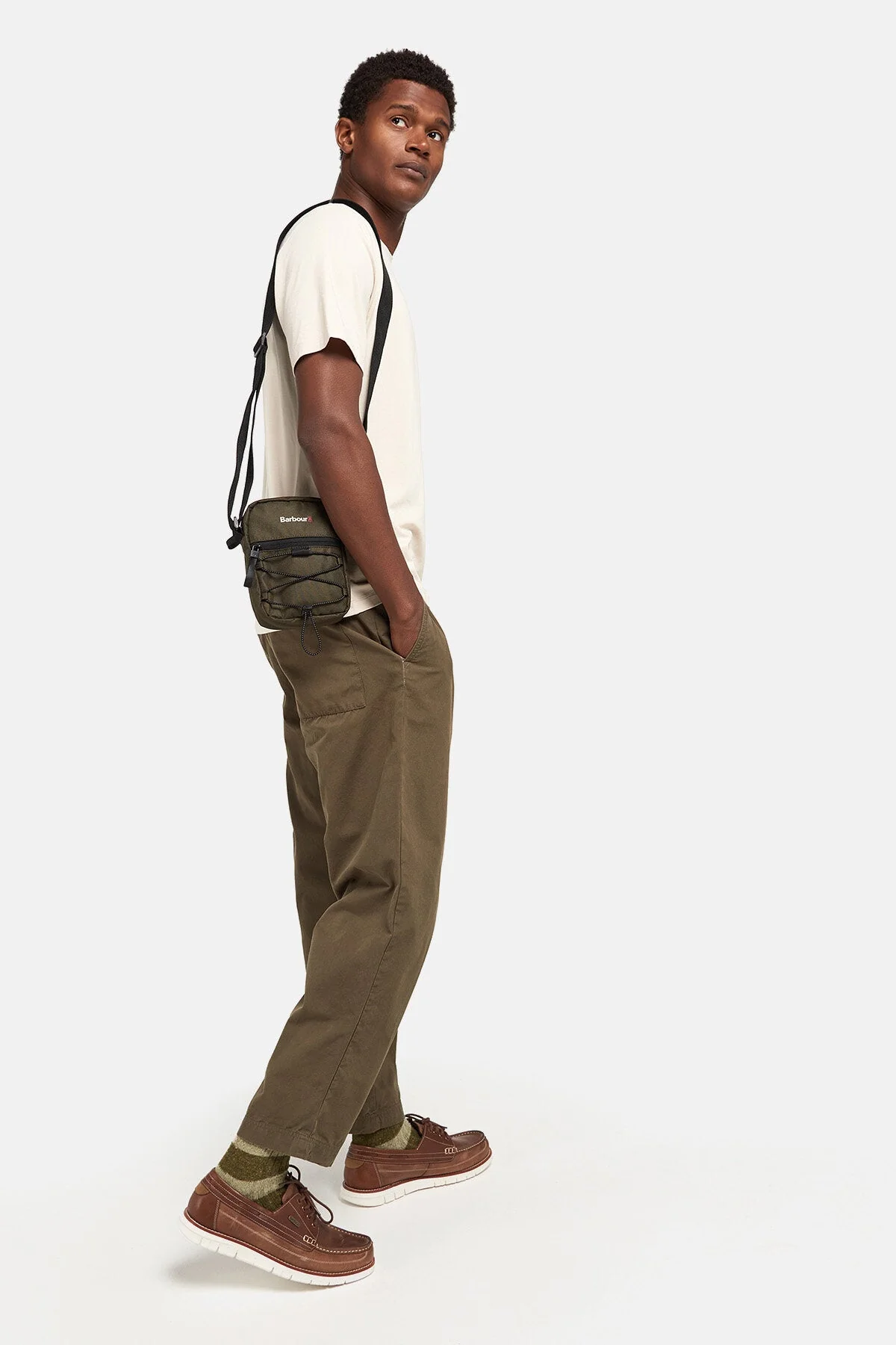 Arwin Canvas Crossbody Bag - OLIVE/BLACK