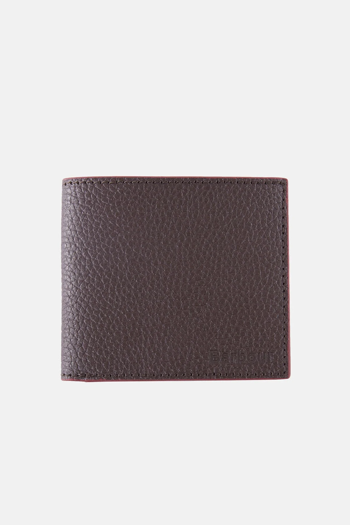 Grain Leather Billfold Wallet - DARK BROWN