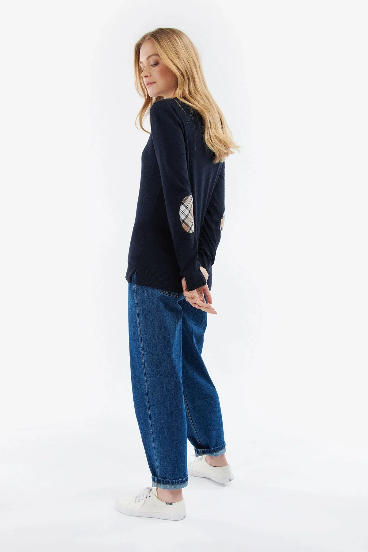 Pendle Crew Knit Sweatshirt - NAVY ROSEWOOD