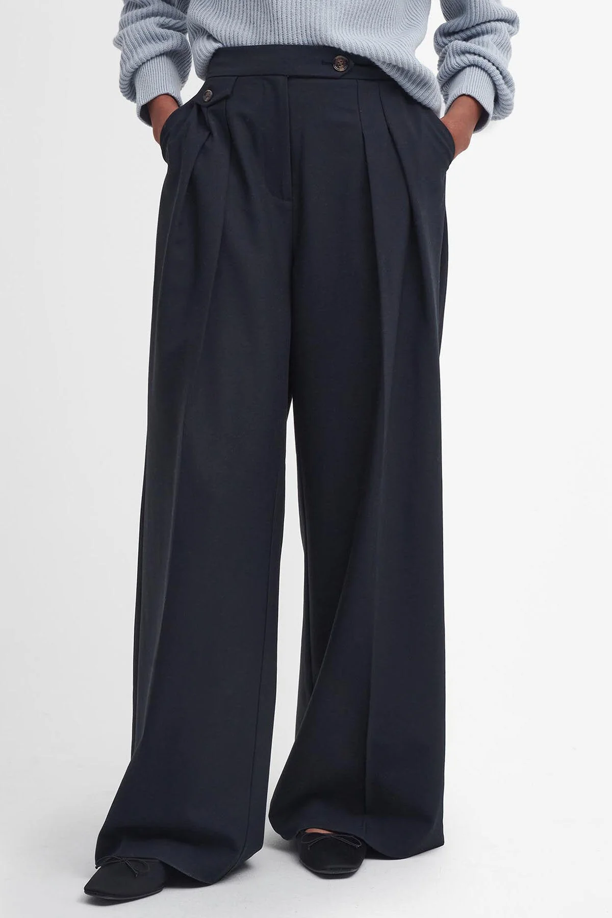 Francis Wide-Leg Trousers - BLACK