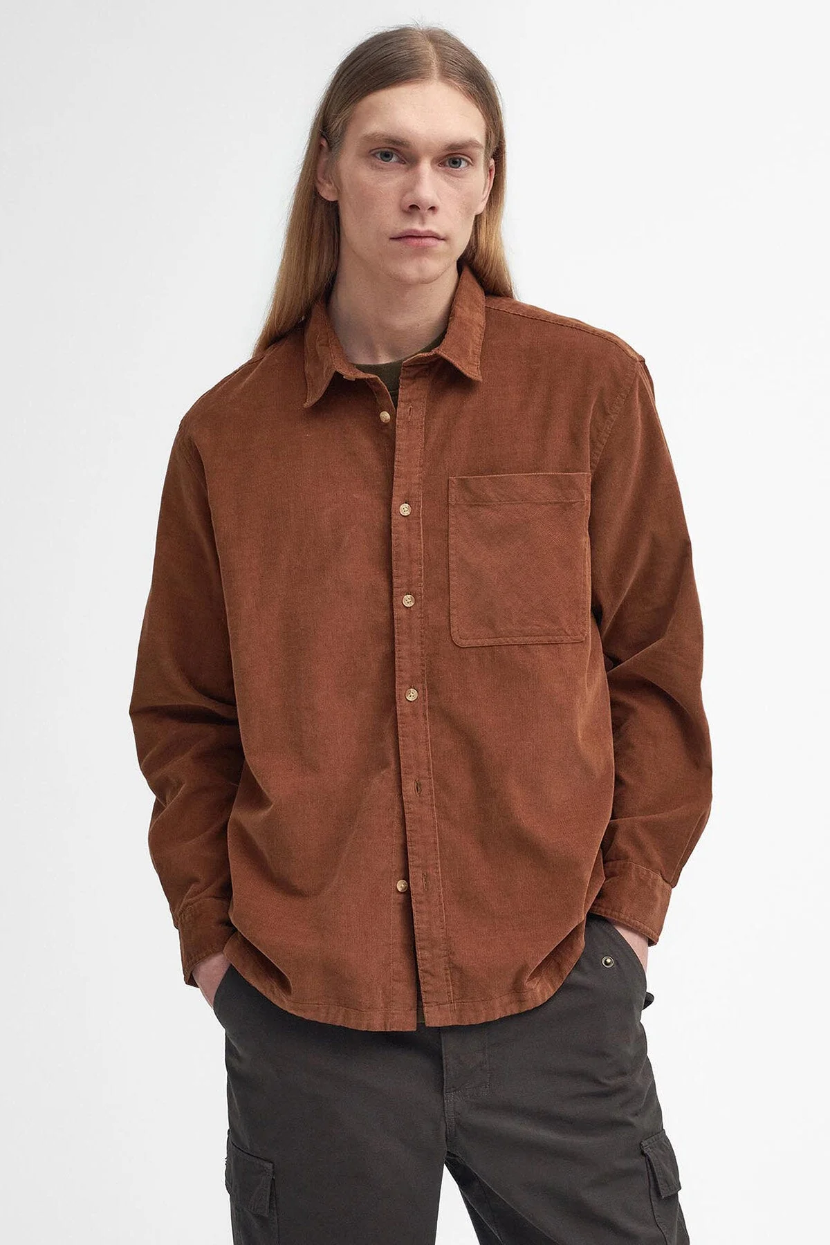 Wolfwood Oversized Long-Sleeved Check Shirt - BROWN