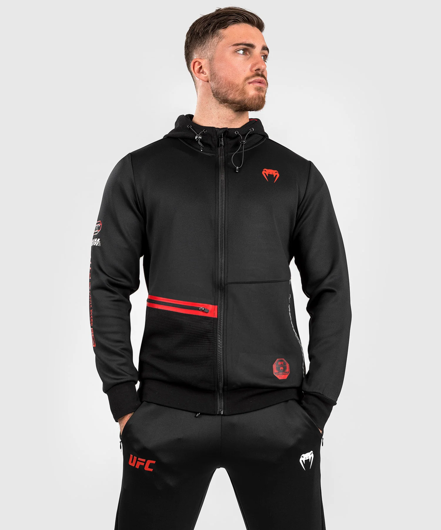 UFC Adrenaline by Venum Fight Week Men's Zip Hoodie - Black
