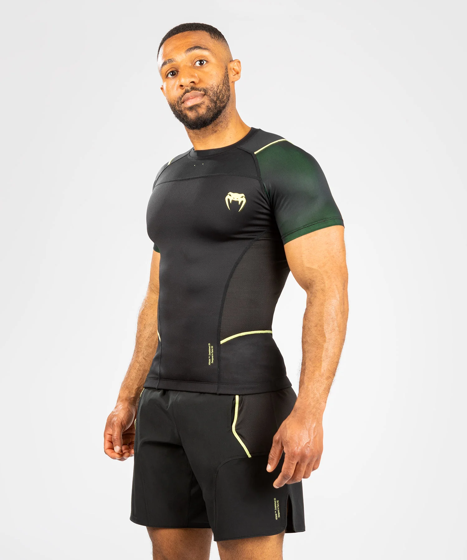Venum Fusion 2.0 Men's Rashguard - Short Sleeves - Black/Yellow