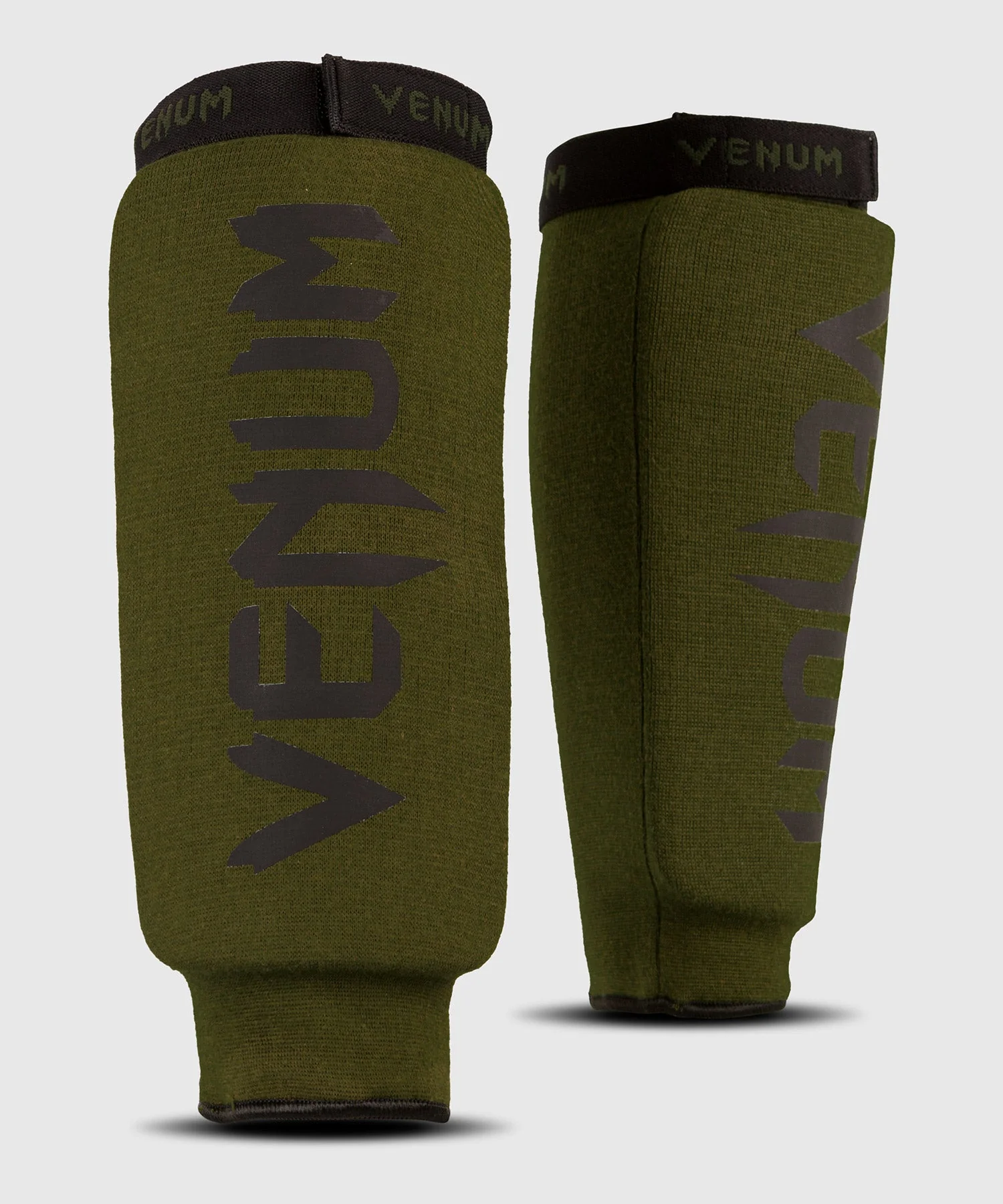 Venum Kontact Shin Guards - without foot - Khaki/Black