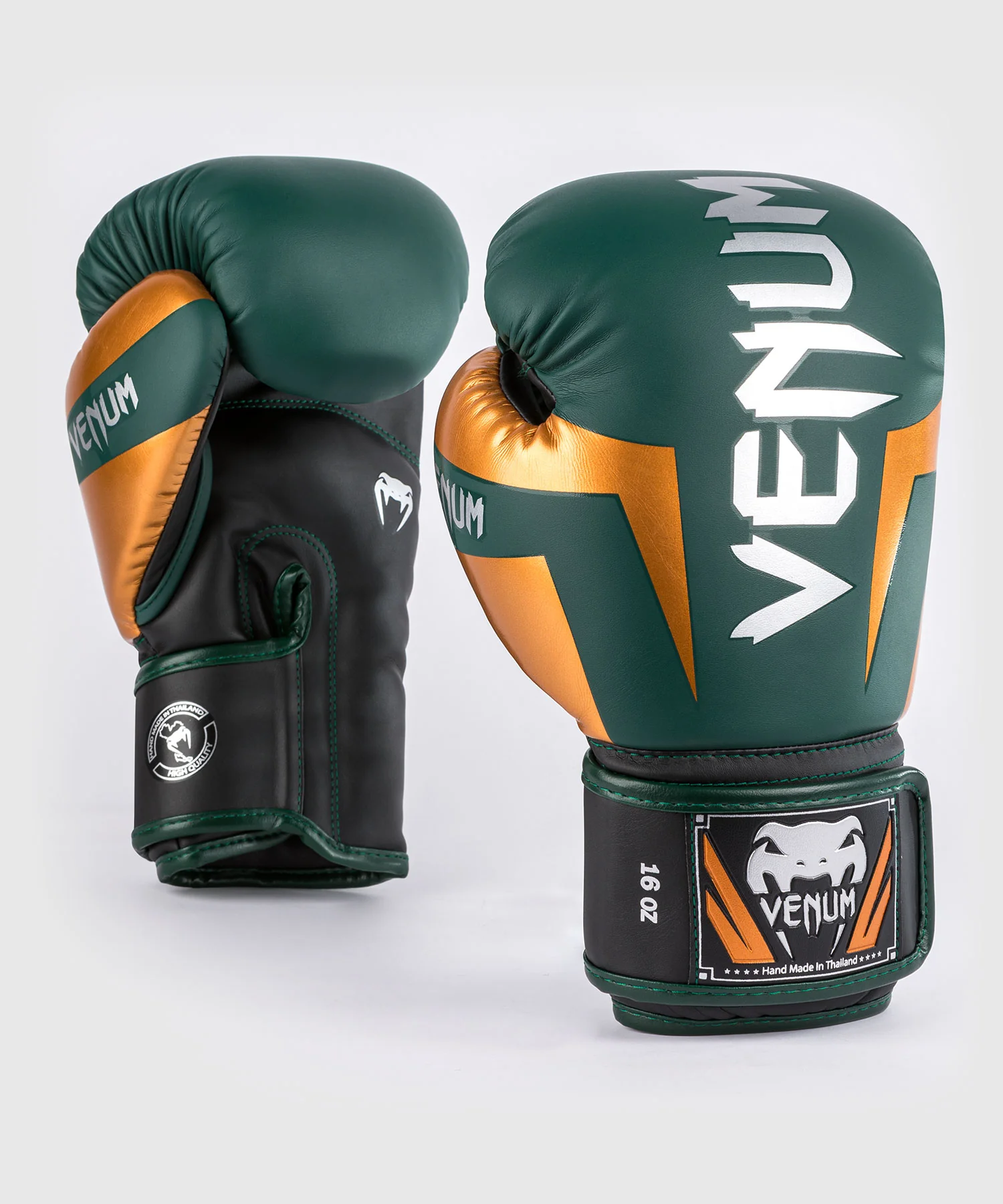 Venum Elite Boxing Gloves - Green/Bronze/Silver