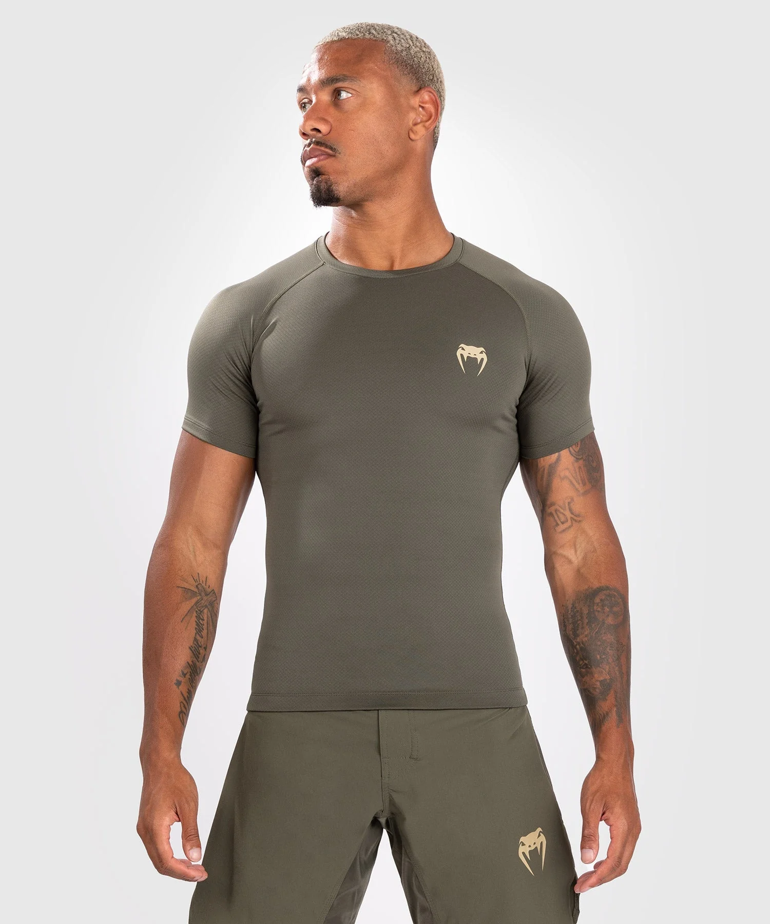 Venum Contender Men's Short Sleeve Rashguard - Khaki