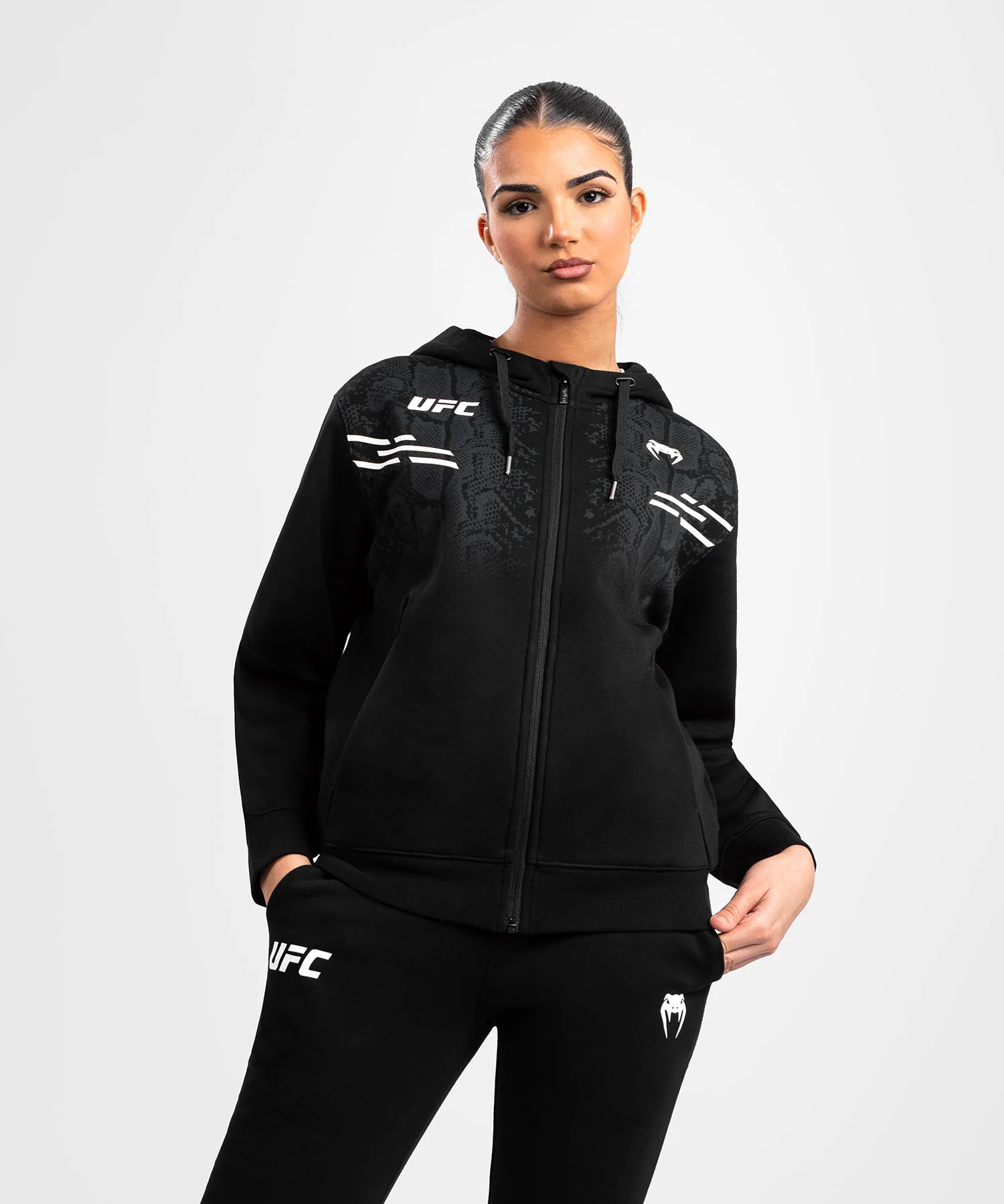 UFC Adrenaline by Venum Replica Women's Zip Hoodie - Black