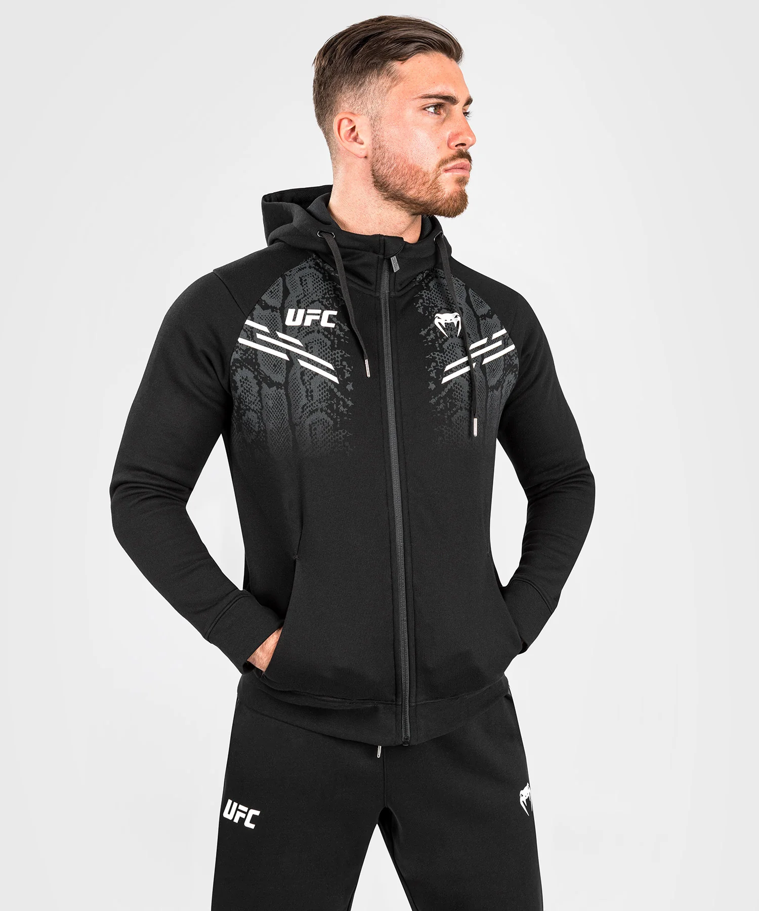 UFC Adrenaline by Venum Replica Men's Zip Hoodie - Black