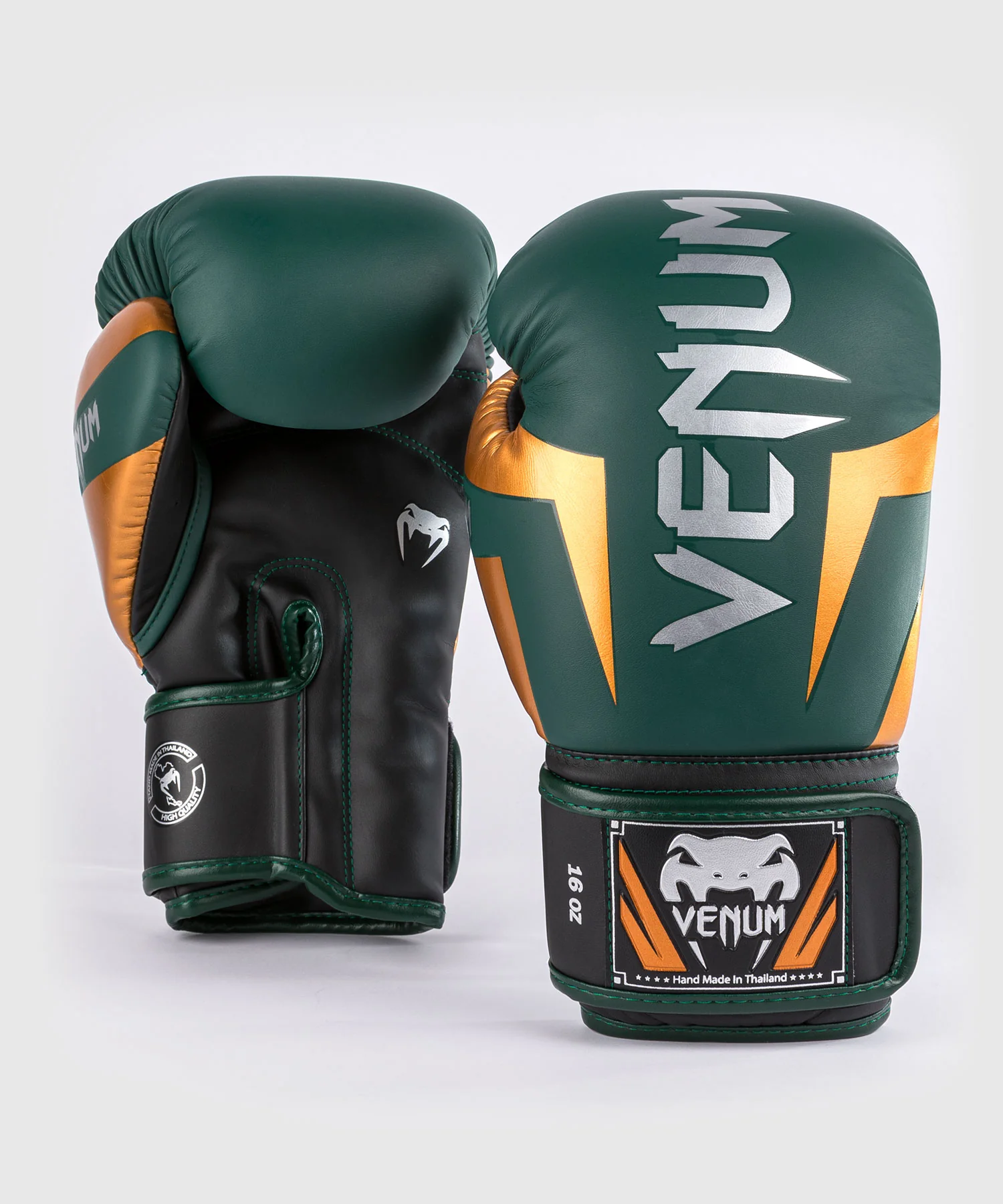 Venum Elite Boxing Gloves - Green/Bronze/Silver