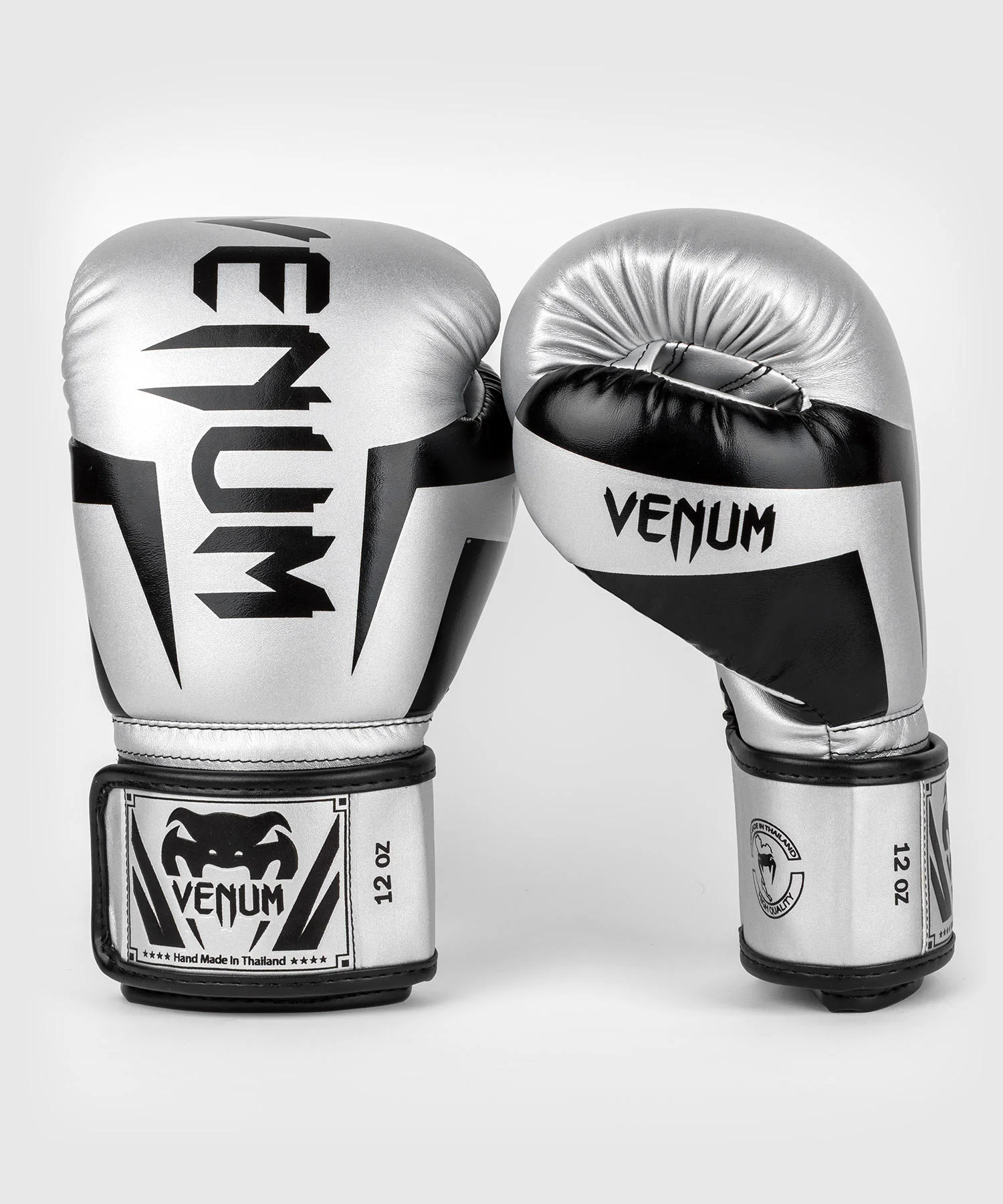 Venum Elite Boxing Gloves - Silver/Black