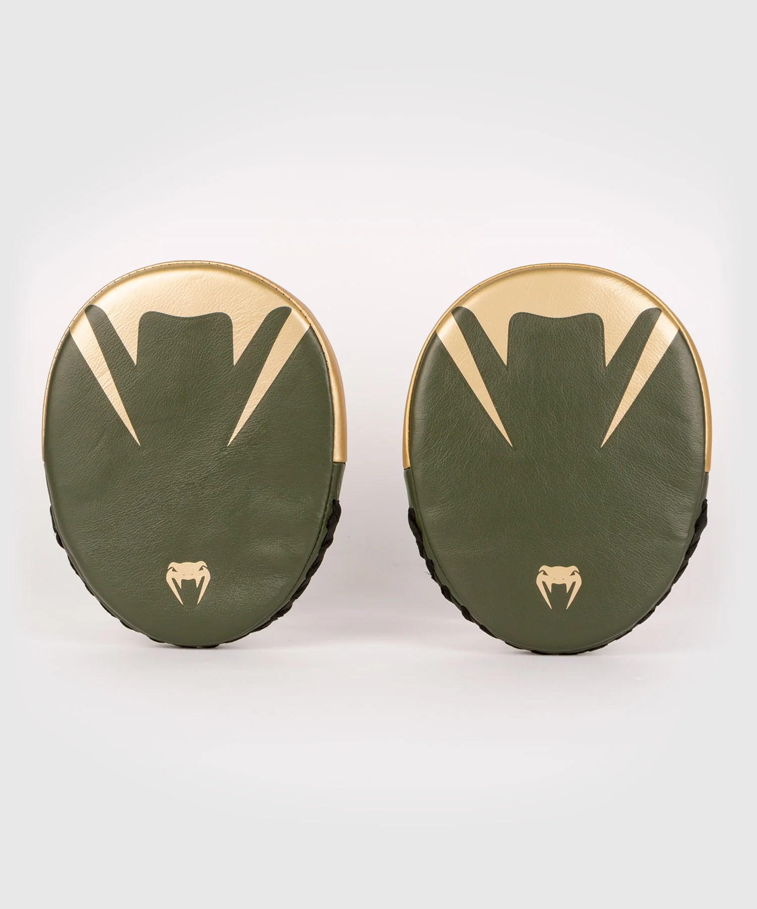 Venum Pro Boxing Flat Punch Mitts (Pair) - Khaki/Gold