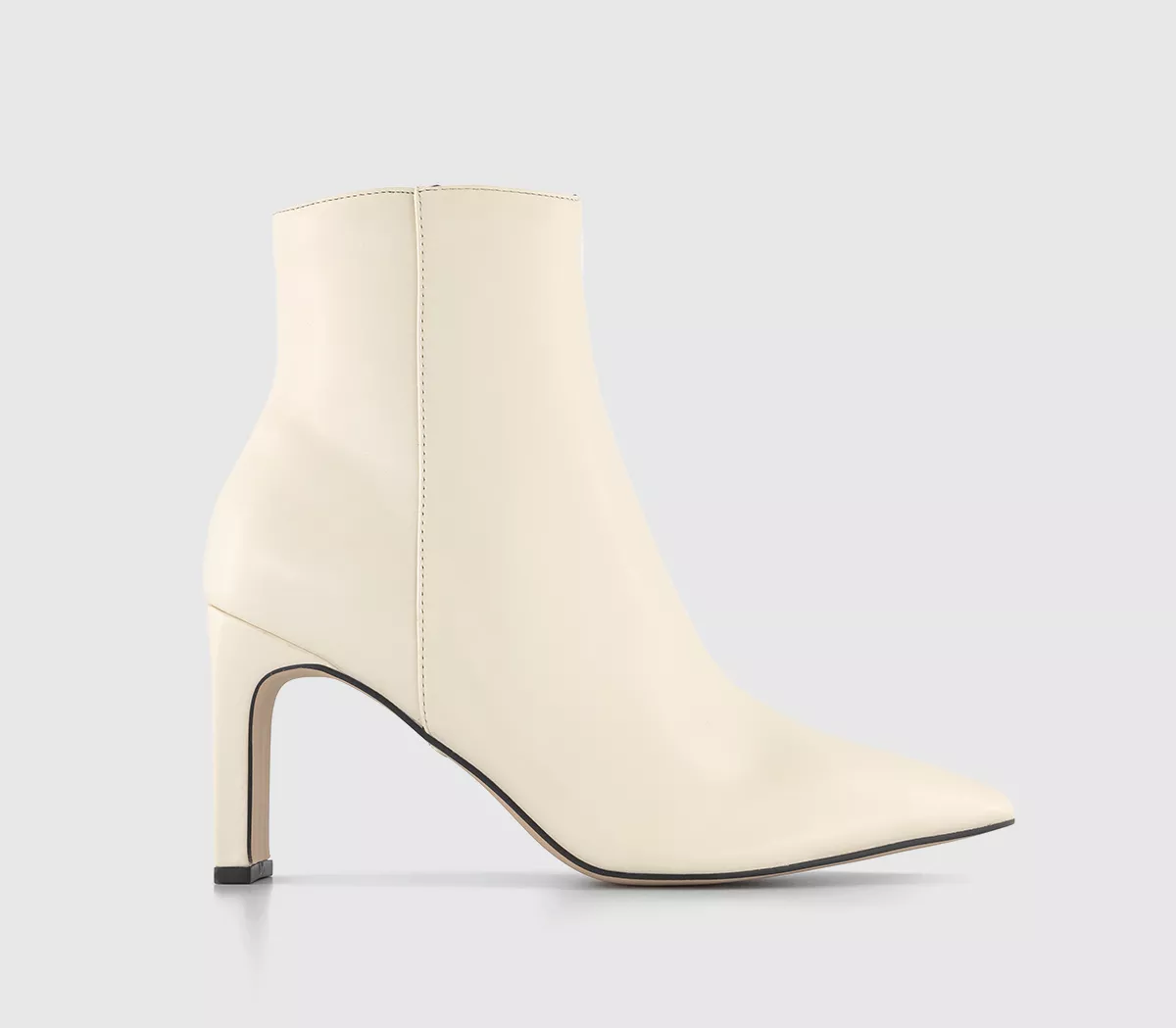 OFFICE Adele Slim Heel Ankle Boots Off White