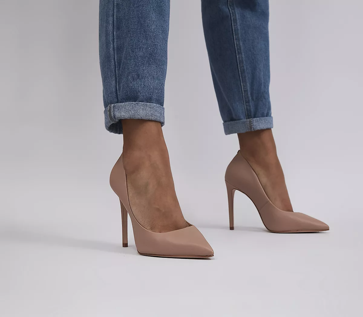 OFFICE Hadley Pointed Toe Court Heels Beige Leather