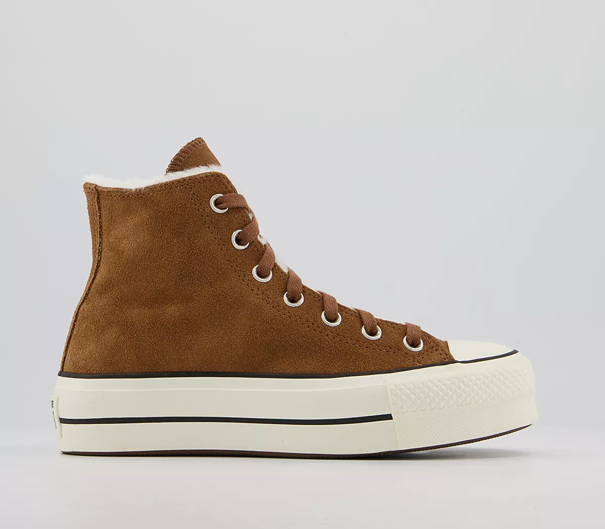 Converse All Star Lift Hi Platform Trainers Clove Brown Egret Black