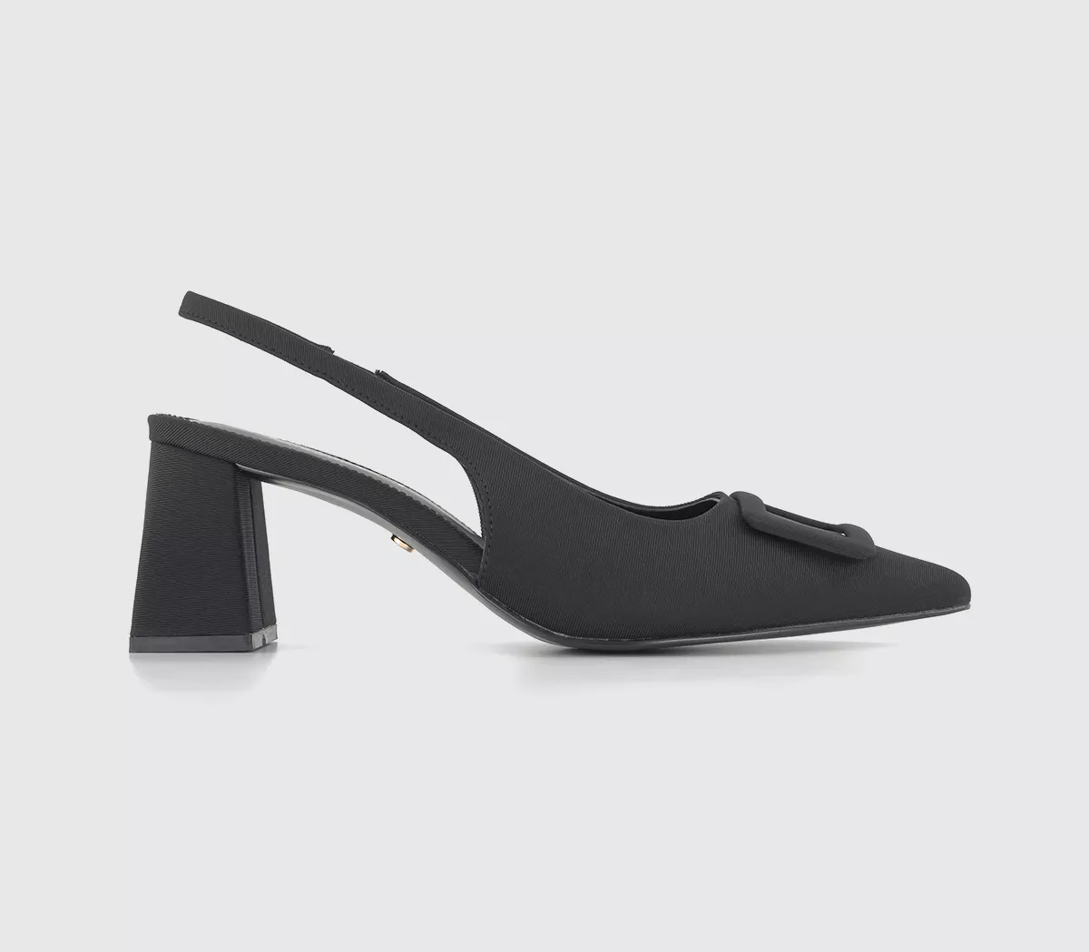 OFFICE Marnie Covered Trim Block Heel Slingbacks Black