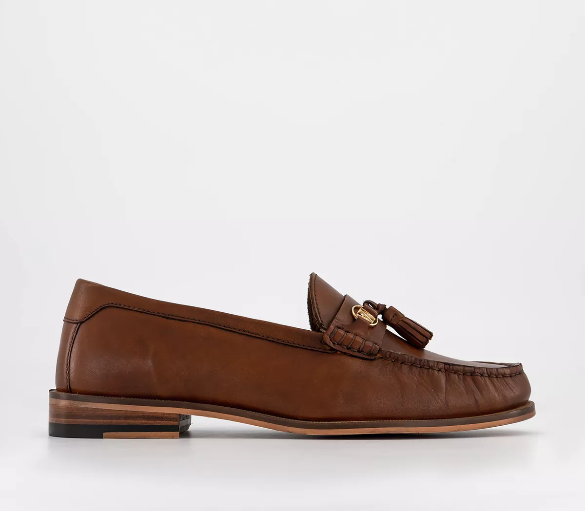 Walk London Riva Tassel Loafers Tan Leather