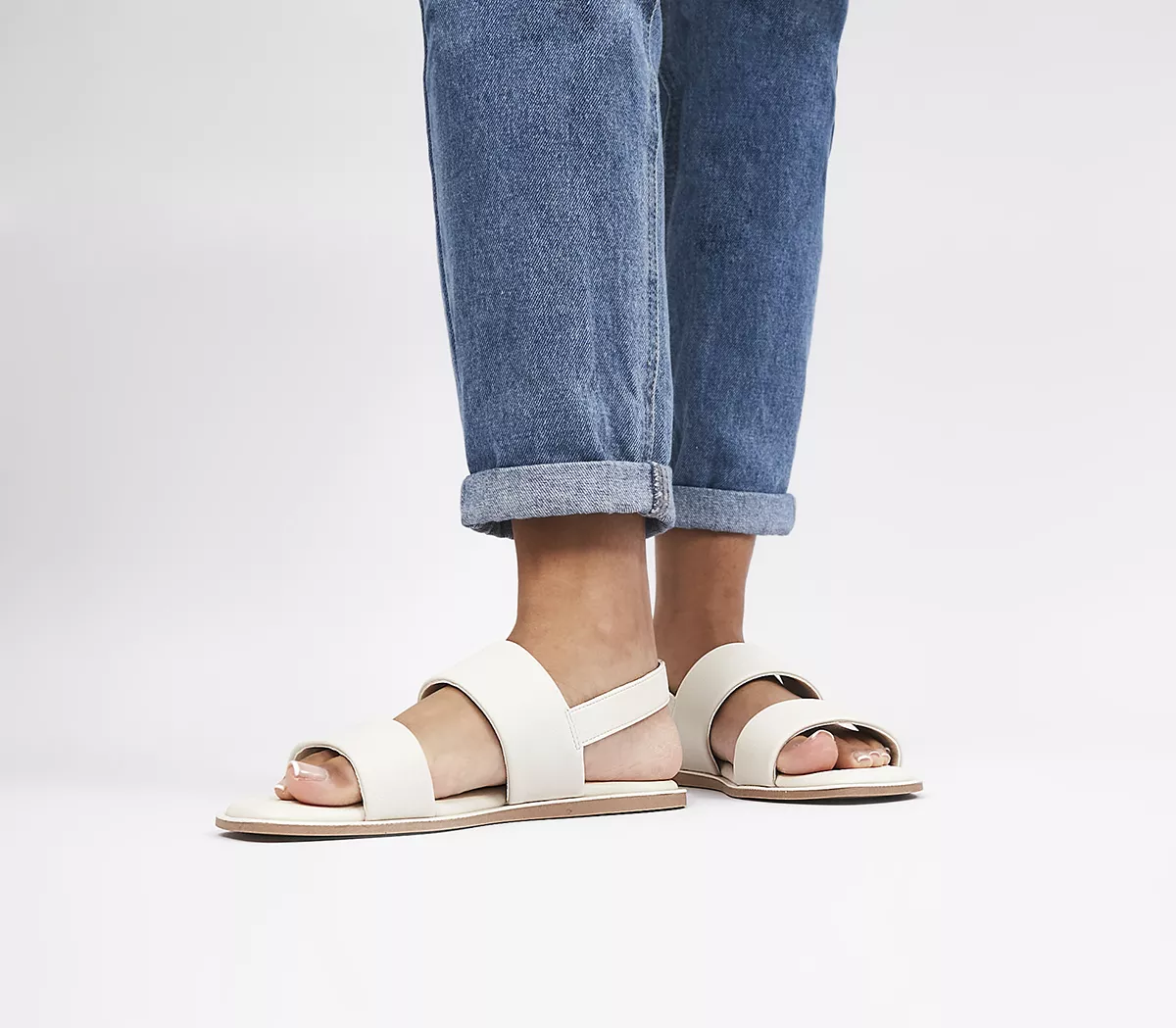 OFFICE Sea Breeze Double Strap Sandals White